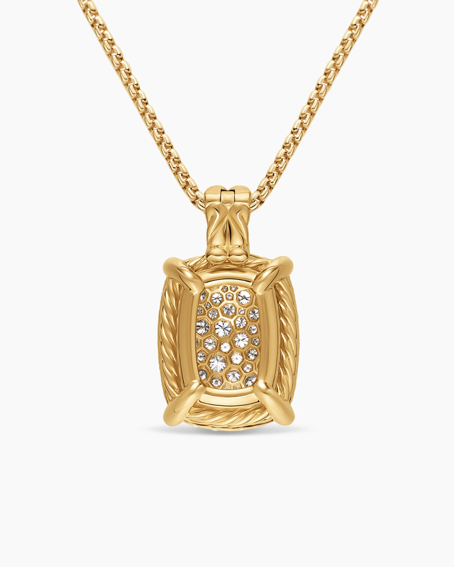Chatelaine® Elongated Pendant Necklace in Sterling Silver with Diamonds, 19mm 7 Chatelaine® Elongated Pendant Necklace in Sterling Silver with Diamonds, 19mm
