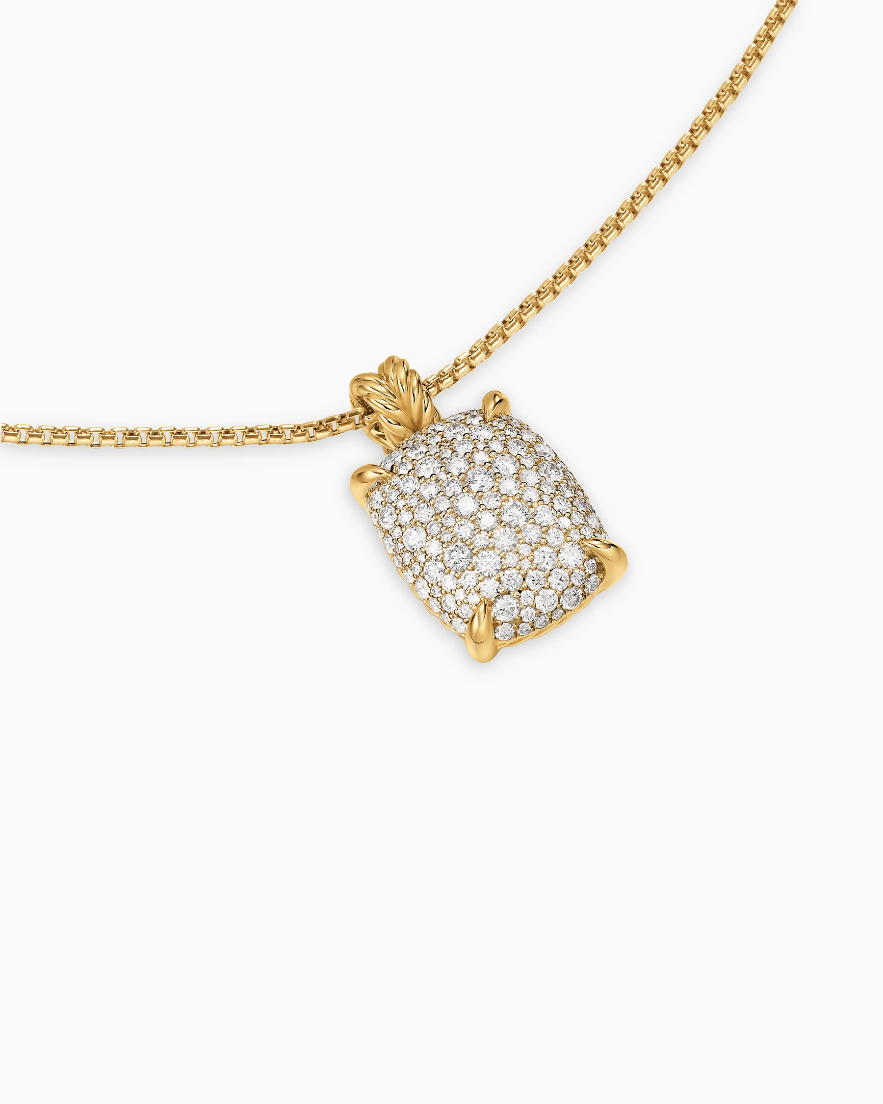 Chatelaine® Elongated Pendant Necklace in Sterling Silver with Diamonds, 19mm 8 Chatelaine® Elongated Pendant Necklace in Sterling Silver with Diamonds, 19mm