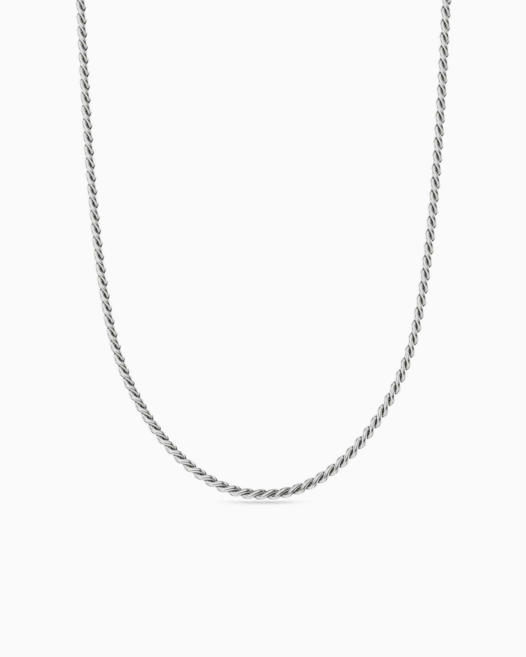 Sculpted Cable Chain Necklace in Sterling Silver, 2.7mm