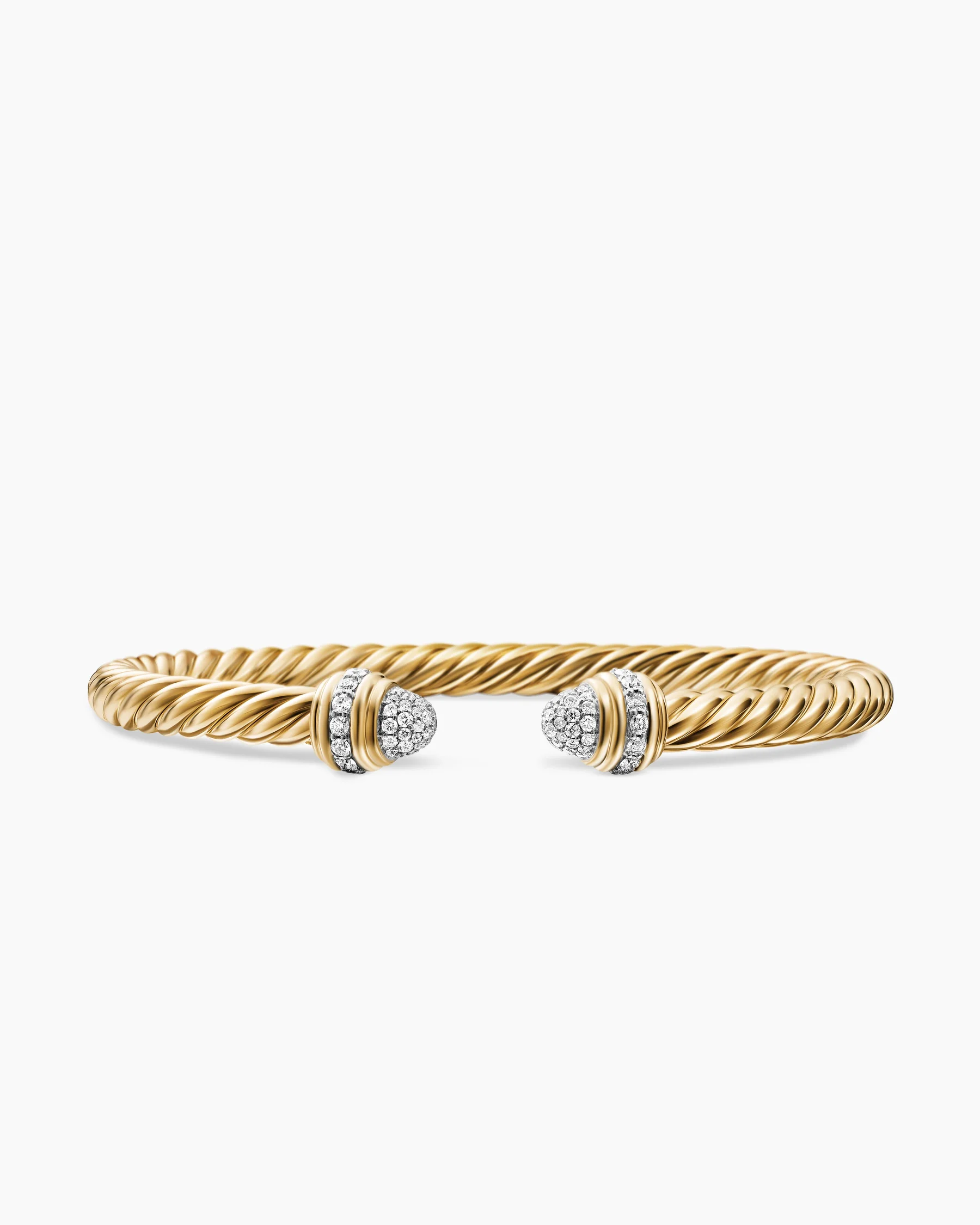 Classic Cablespira® Flex Bracelet in 18K Yellow Gold with Diamonds, 5mm