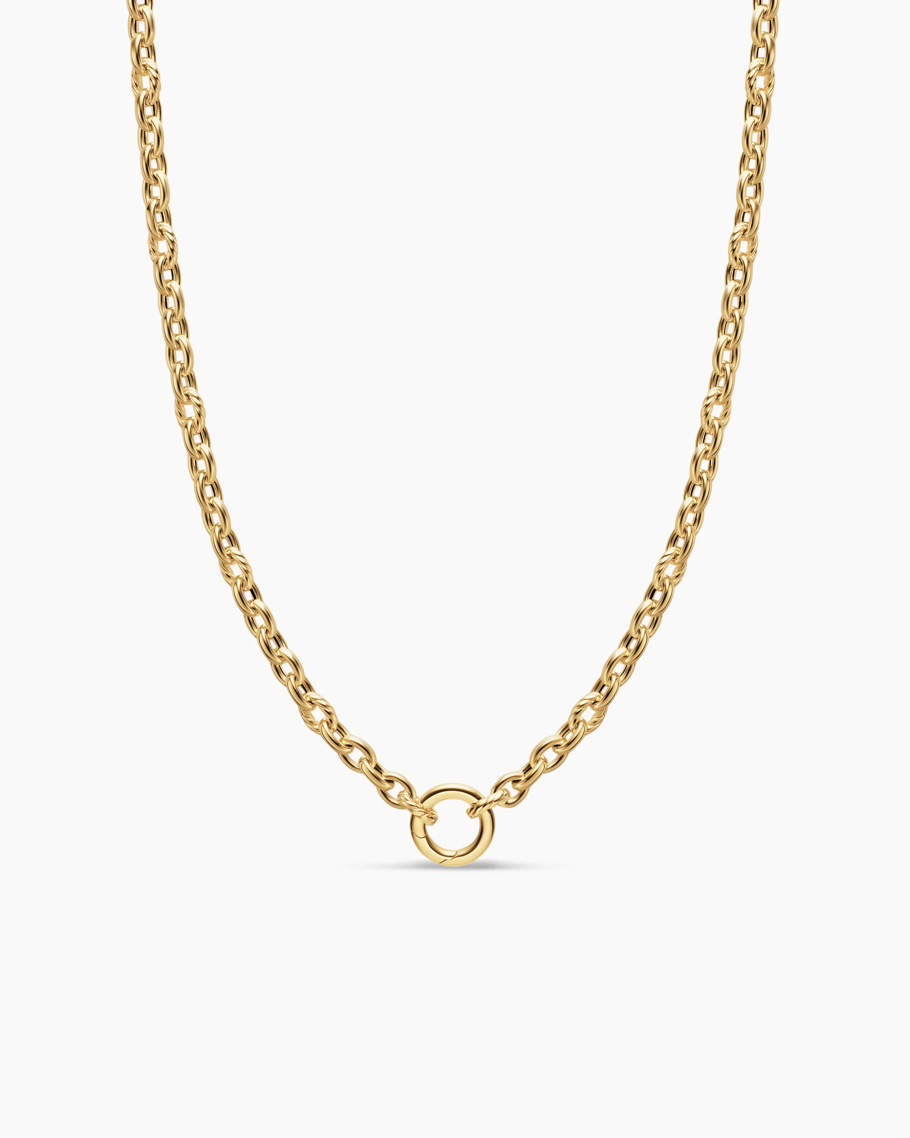 DY Mercer® Petite Chain Necklace in Sterling Silver with 18K Yellow Gold, 4.5mm
