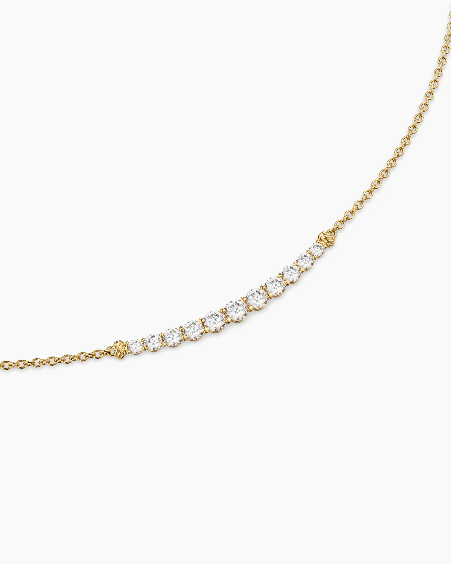 Petite Pavé Tapered Bar Necklace in 18K Yellow Gold with Diamonds, 1mm 5 Petite Pavé Tapered Bar Necklace in 18K Yellow Gold with Diamonds, 1mm