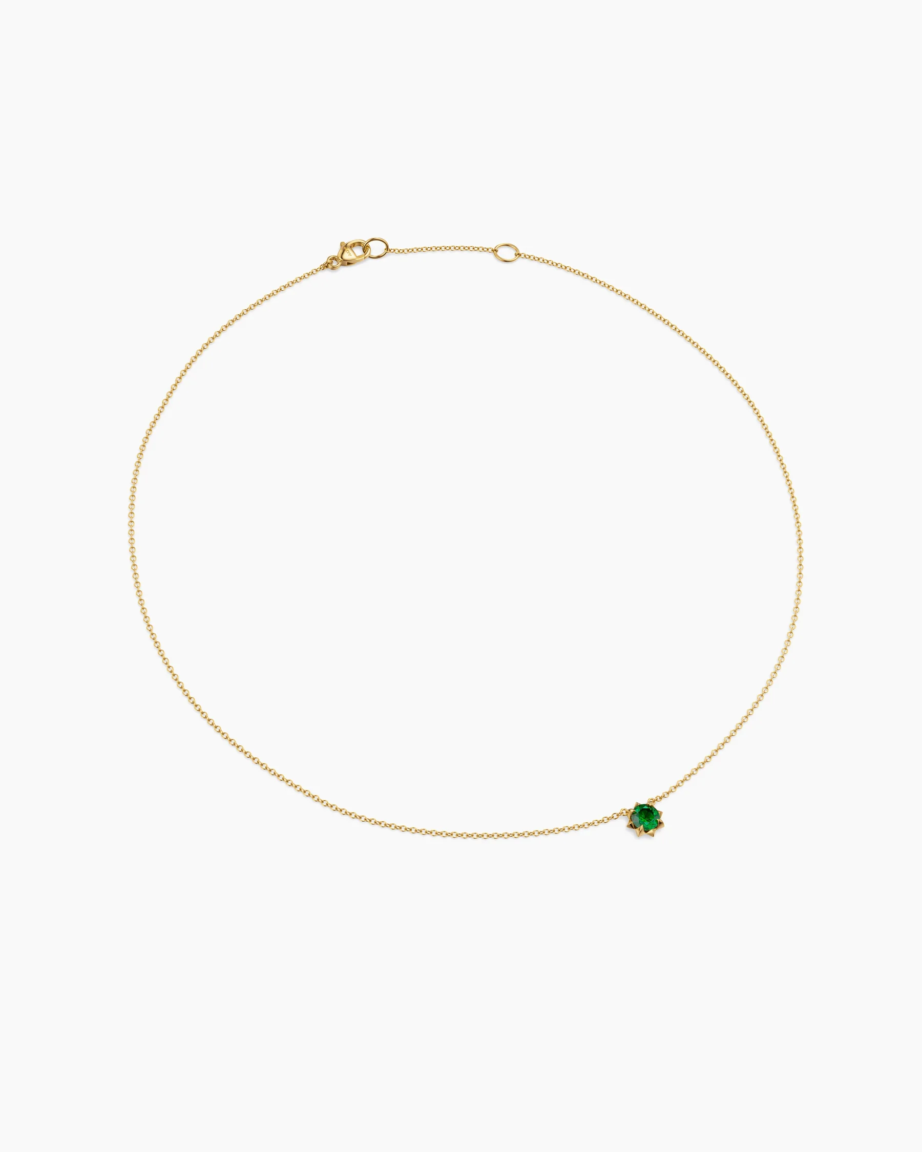 Petite Pavé Pendant Necklace in 18K Yellow Gold with Blue Sapphire, 5mm 13 Petite Pavé Pendant Necklace in 18K Yellow Gold with Blue Sapphire, 5mm