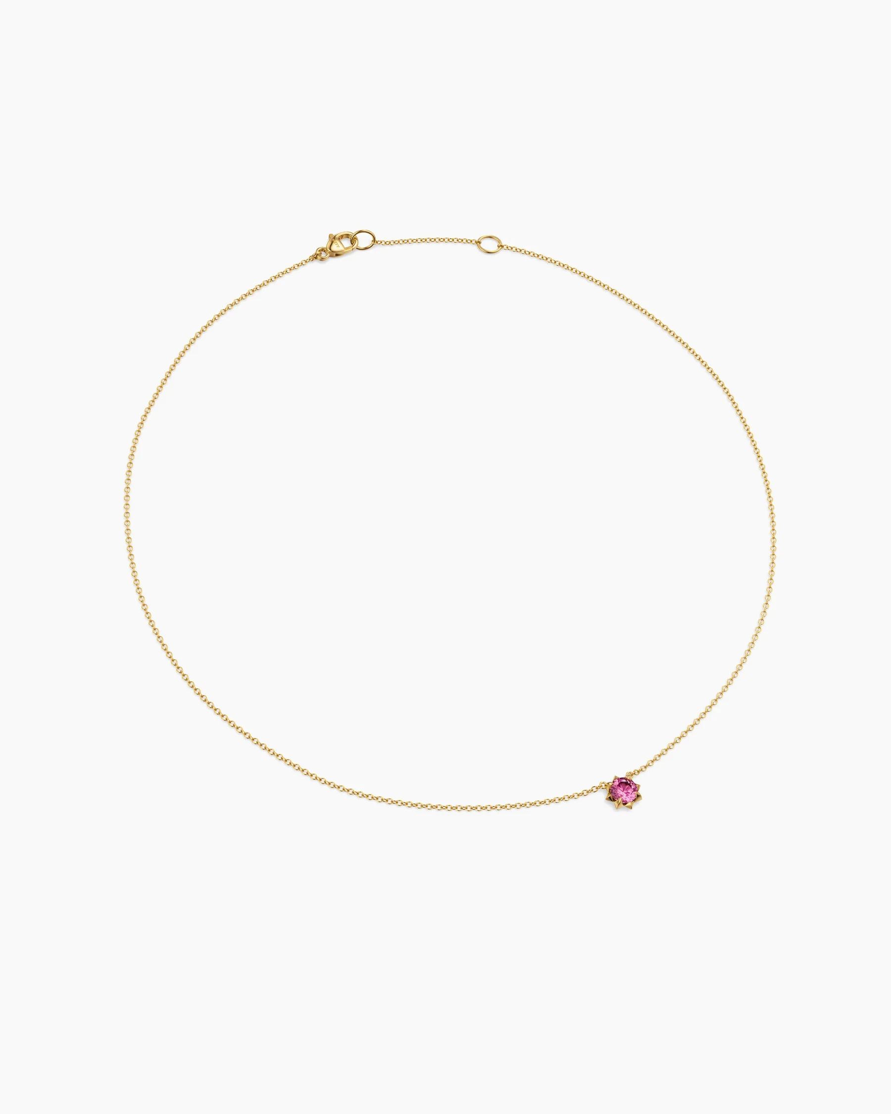 Petite Pavé Pendant Necklace in 18K Yellow Gold with Blue Sapphire, 5mm 8 Petite Pavé Pendant Necklace in 18K Yellow Gold with Blue Sapphire, 5mm