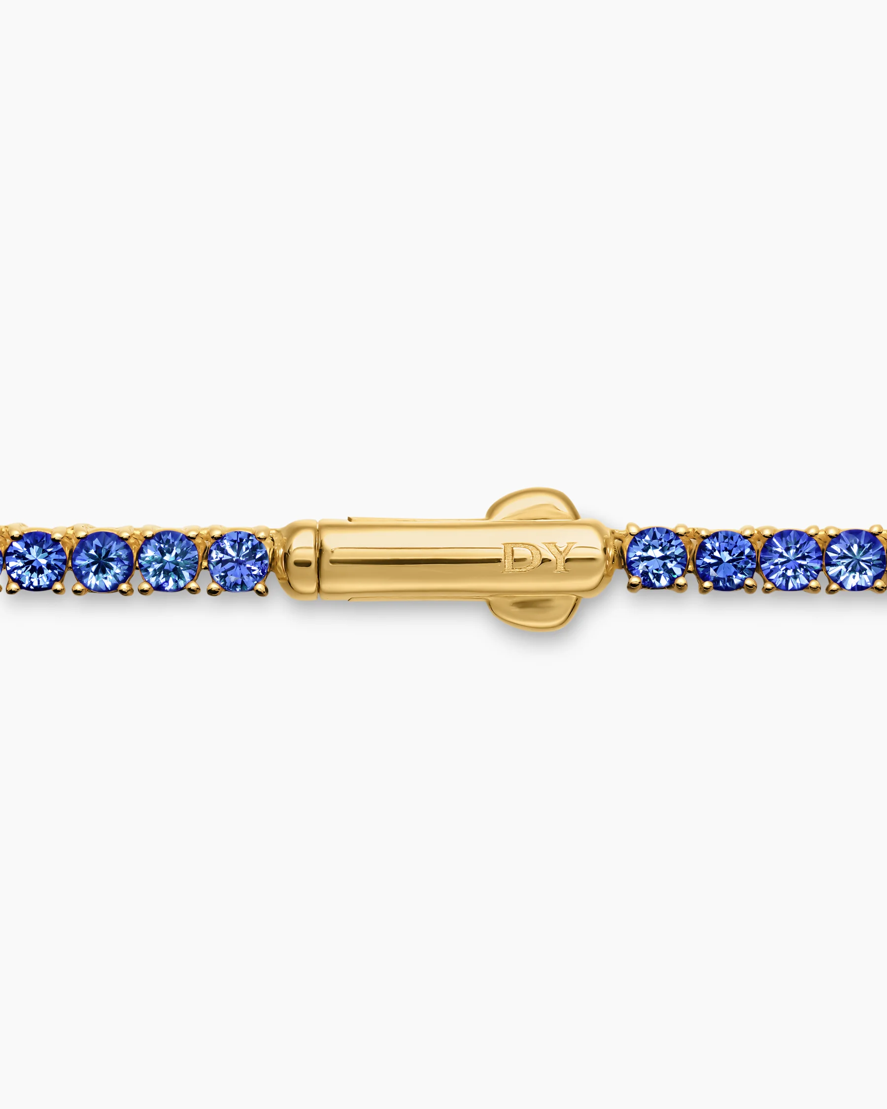 Mini Tennis Necklace in 18K Yellow Gold with Blue Sapphires, 2mm 5 Mini Tennis Necklace in 18K Yellow Gold with Blue Sapphires, 2mm