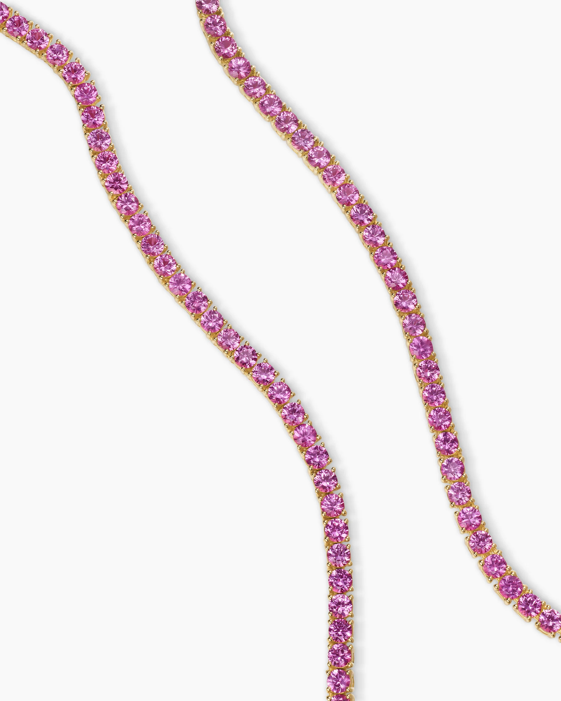 Mini Tennis Necklace in 18K Yellow Gold with Blue Sapphires, 2mm 8 Mini Tennis Necklace in 18K Yellow Gold with Blue Sapphires, 2mm