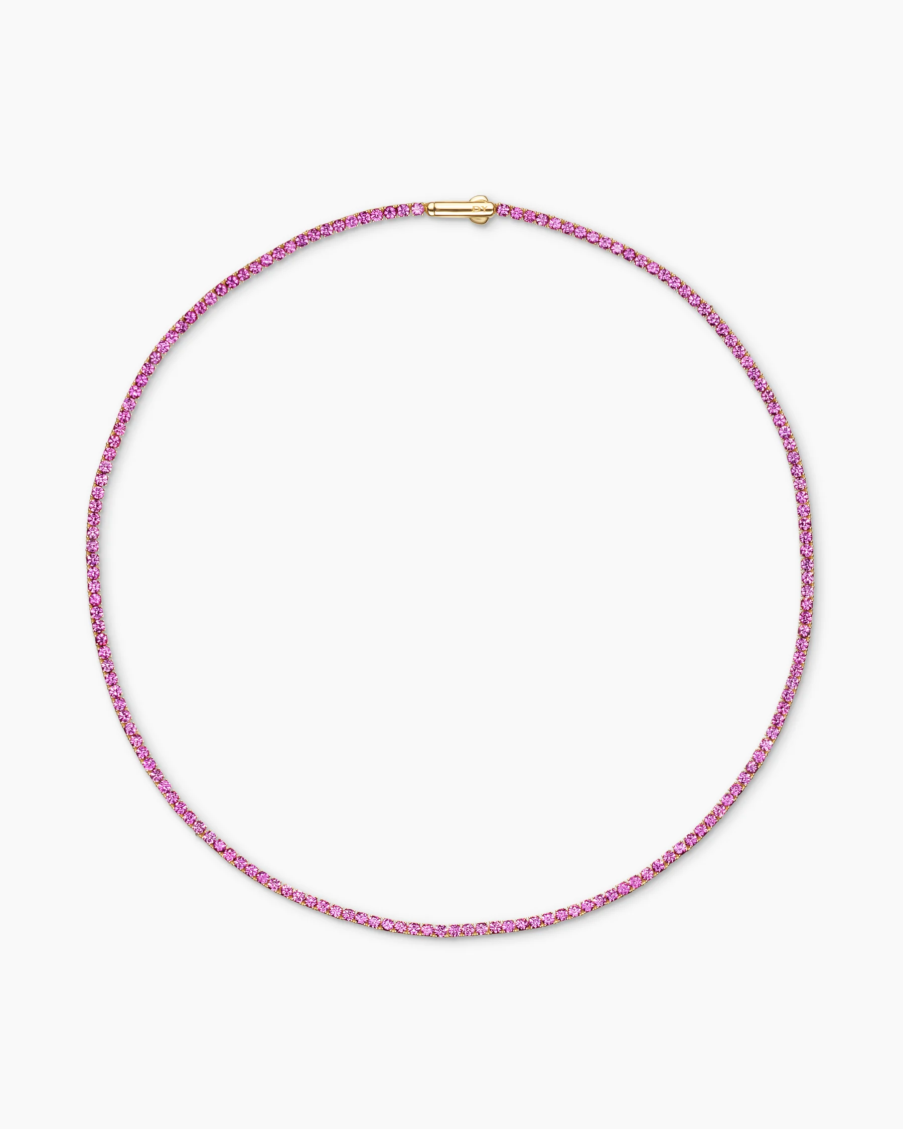 Mini Tennis Necklace in 18K Yellow Gold with Blue Sapphires, 2mm 9 Mini Tennis Necklace in 18K Yellow Gold with Blue Sapphires, 2mm