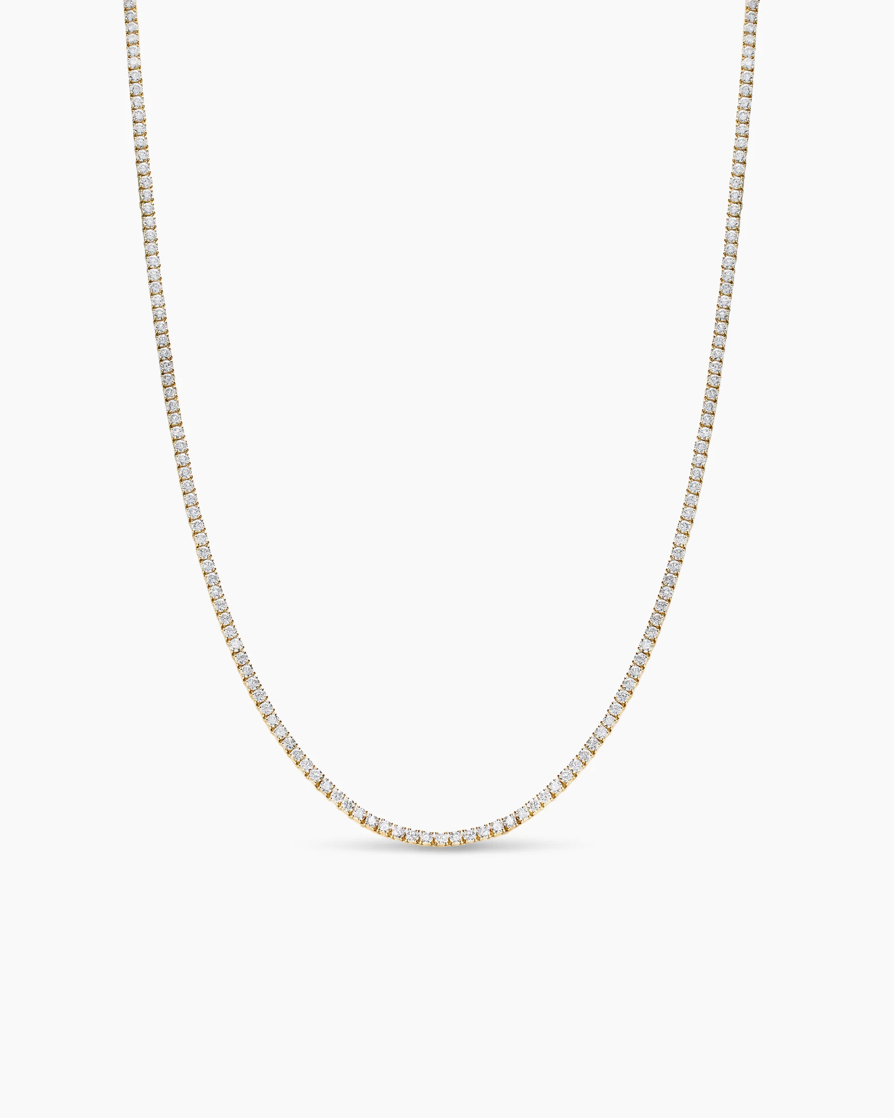 Mini Tennis Necklace in 18K Yellow Gold with Diamonds, 2mm 1 Mini Tennis Necklace in 18K Yellow Gold with Diamonds, 2mm