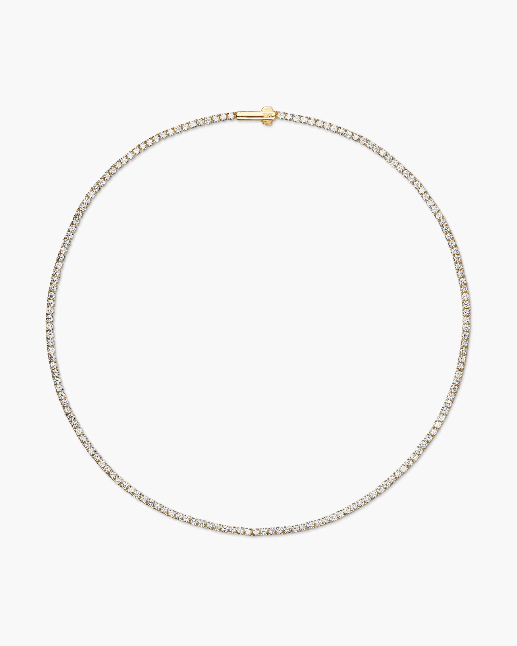 Mini Tennis Necklace in 18K Yellow Gold with Diamonds, 2mm 4 Mini Tennis Necklace in 18K Yellow Gold with Diamonds, 2mm
