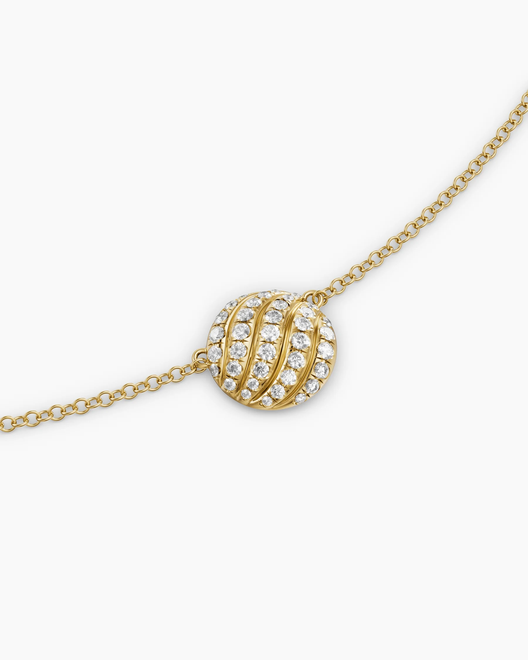 Sculpted Cable Pendant Necklace in Sterling Silver with Diamonds, 10mm 10 Sculpted Cable Pendant Necklace in Sterling Silver with Diamonds, 10mm