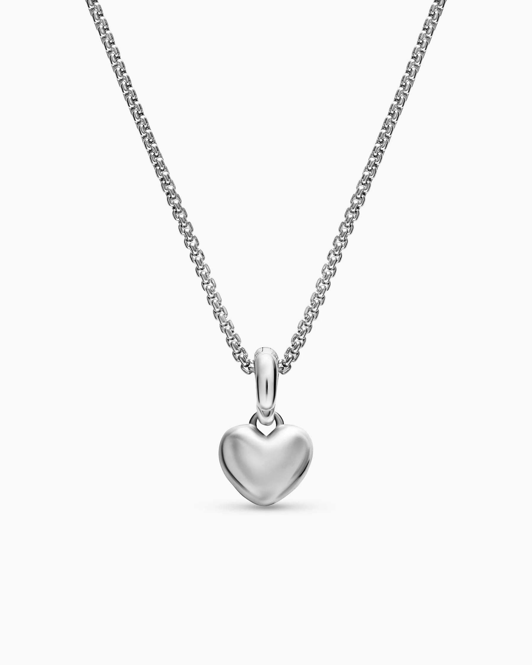 Petite Puffy Cable Heart Necklace in Sterling Silver, 7.4mm 3 Petite Puffy Cable Heart Necklace in Sterling Silver, 7.4mm