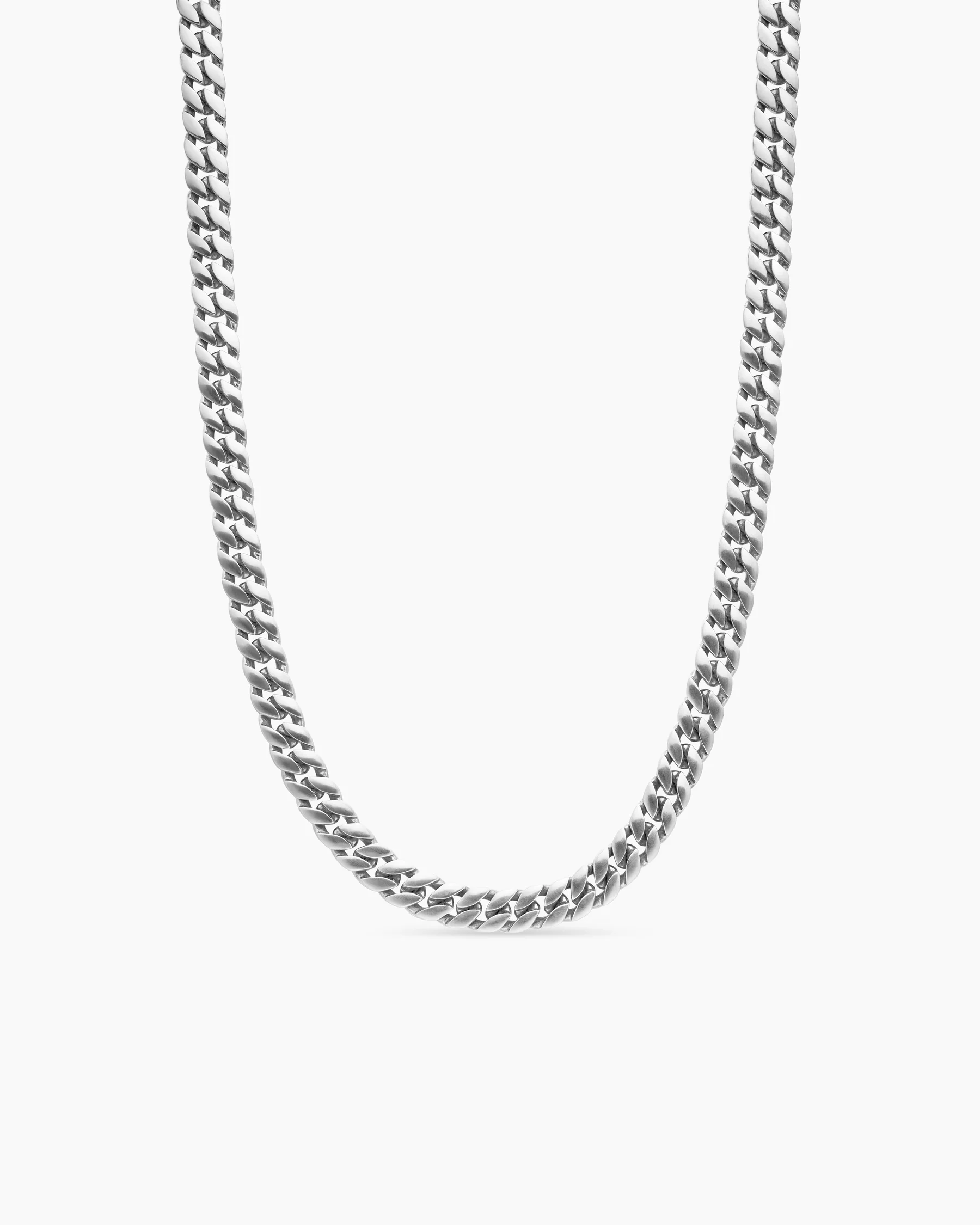 Curb Chain Necklace in 18K Rose Gold with Cognac Diamonds, 8mm 13 Curb Chain Necklace in 18K Rose Gold with Cognac Diamonds, 8mm