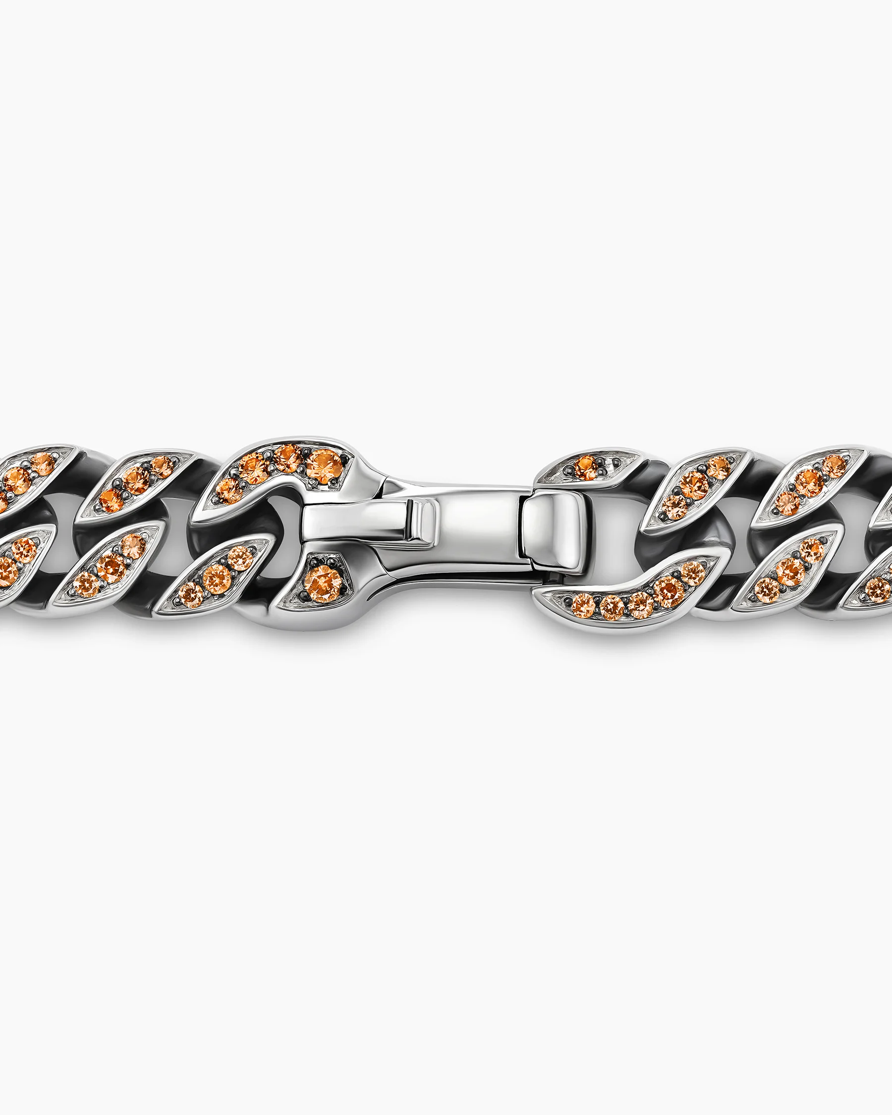 Curb Chain Necklace in 18K Rose Gold with Cognac Diamonds, 8mm 22 Curb Chain Necklace in 18K Rose Gold with Cognac Diamonds, 8mm