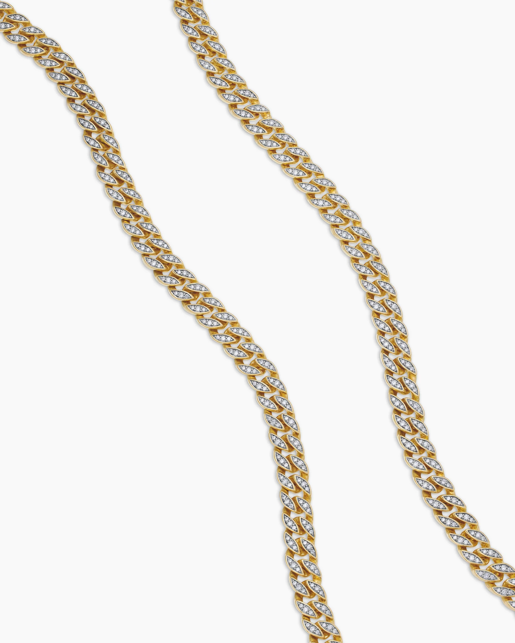 Curb Chain Necklace in 18K Rose Gold with Cognac Diamonds, 8mm 25 Curb Chain Necklace in 18K Rose Gold with Cognac Diamonds, 8mm