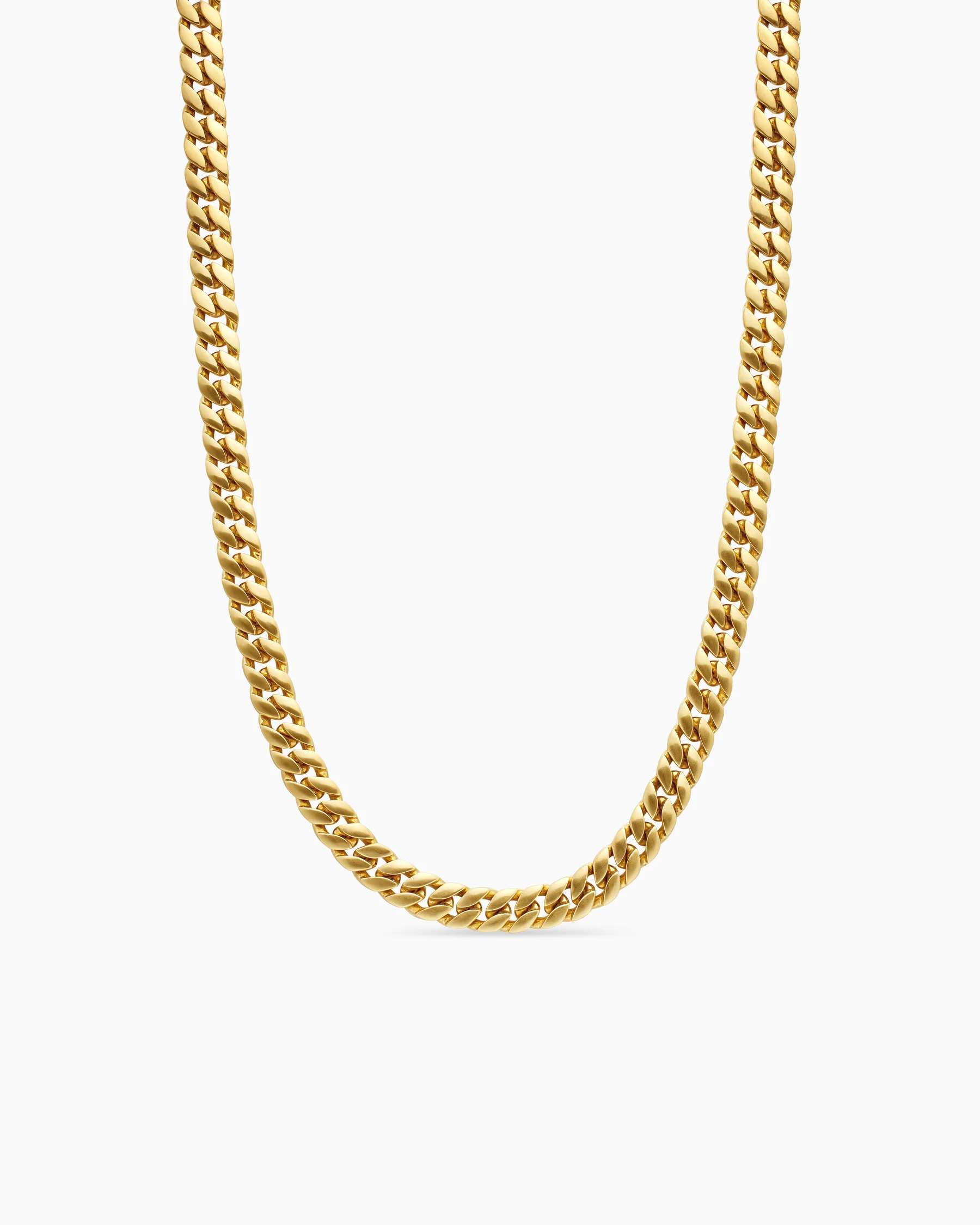 Curb Chain Necklace in 18K Rose Gold with Cognac Diamonds, 8mm 29 Curb Chain Necklace in 18K Rose Gold with Cognac Diamonds, 8mm