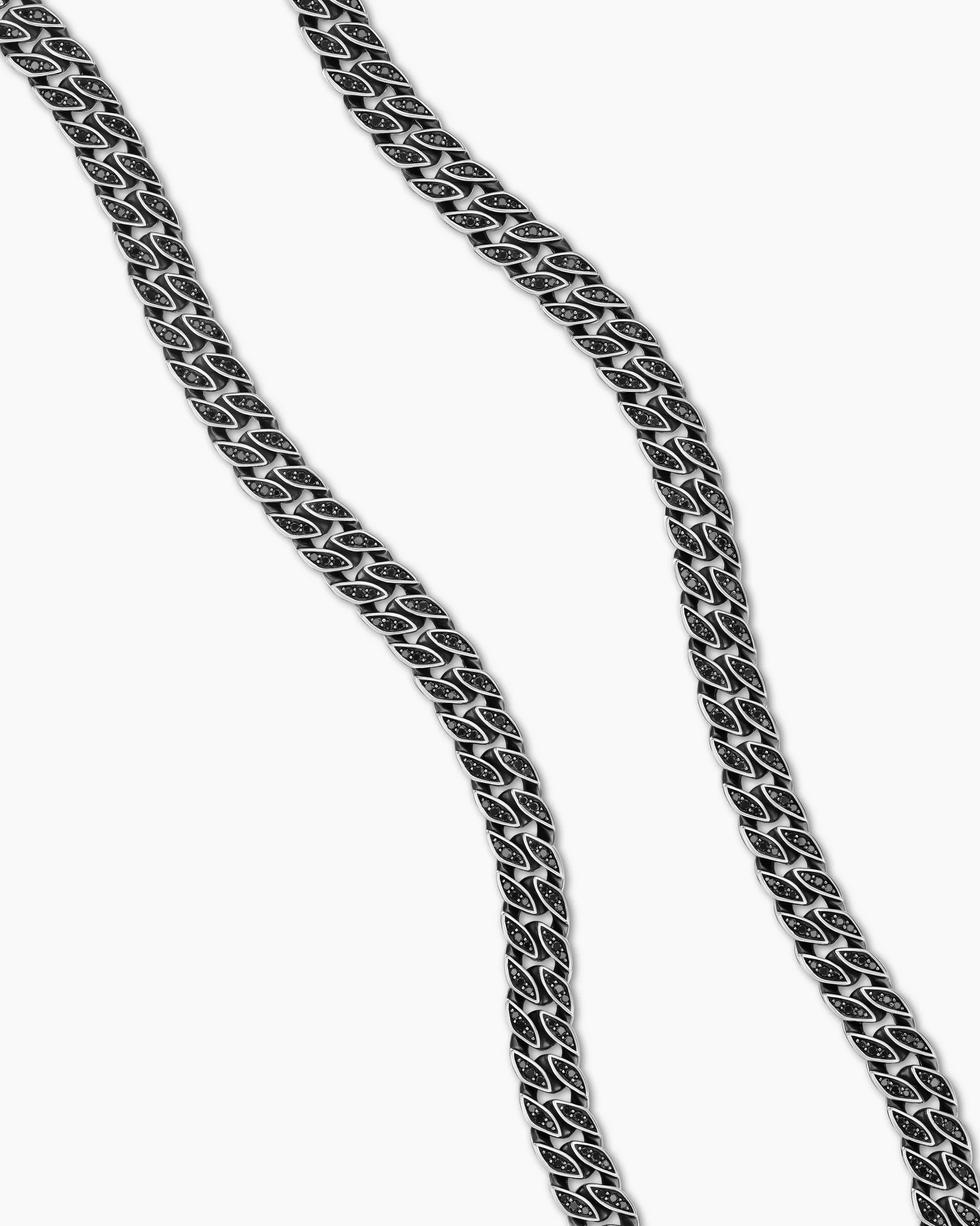Curb Chain Necklace in 18K Rose Gold with Cognac Diamonds, 8mm 3 Curb Chain Necklace in 18K Rose Gold with Cognac Diamonds, 8mm