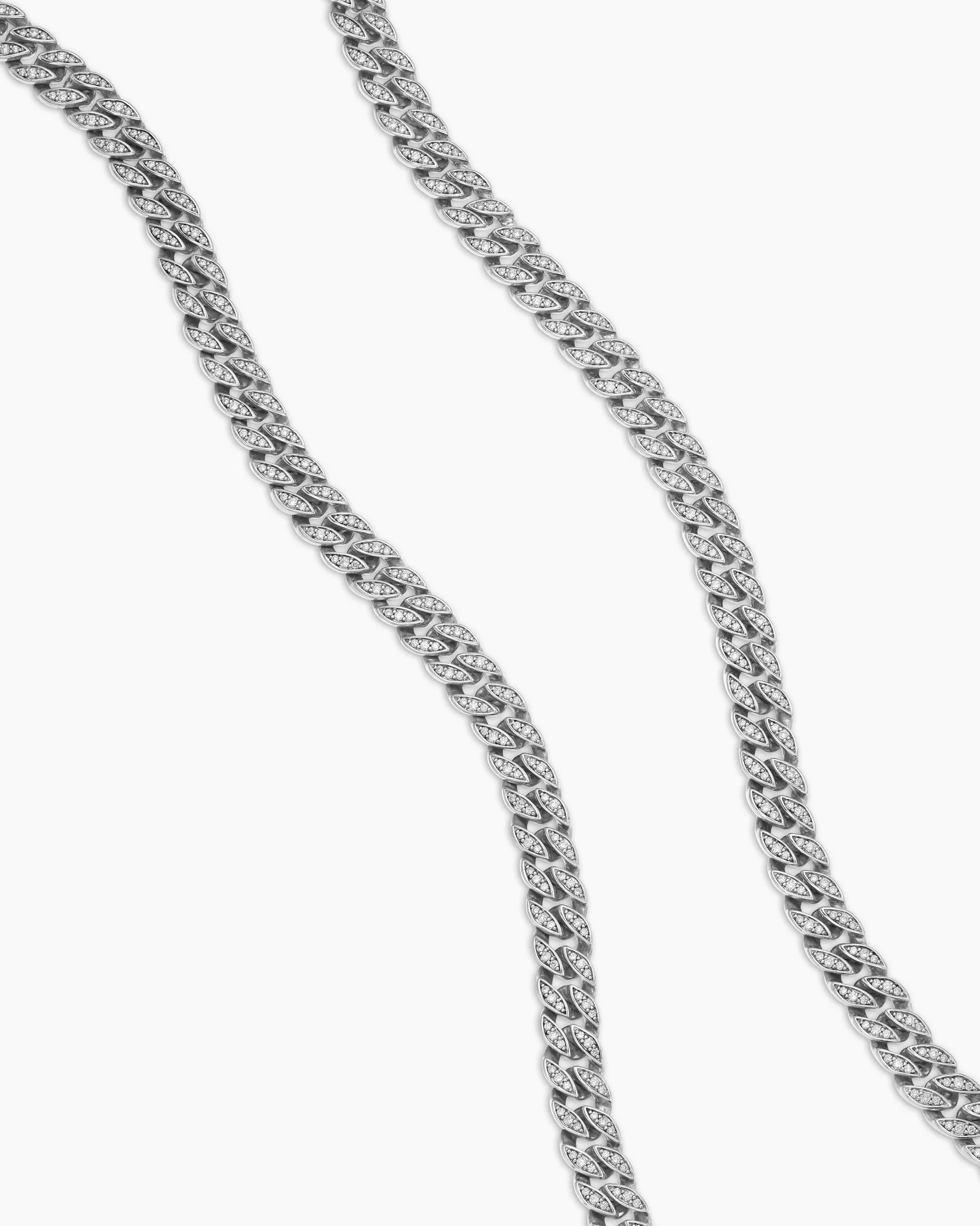 Curb Chain Necklace in 18K Rose Gold with Cognac Diamonds, 8mm 35 Curb Chain Necklace in 18K Rose Gold with Cognac Diamonds, 8mm
