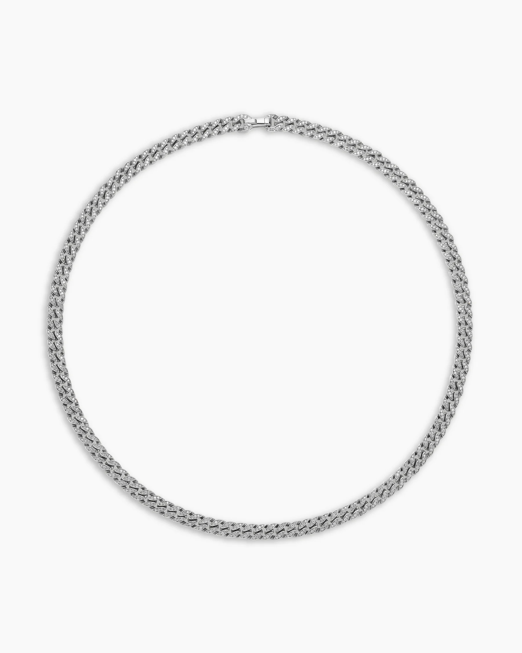 Curb Chain Necklace in 18K Rose Gold with Cognac Diamonds, 8mm 36 Curb Chain Necklace in 18K Rose Gold with Cognac Diamonds, 8mm