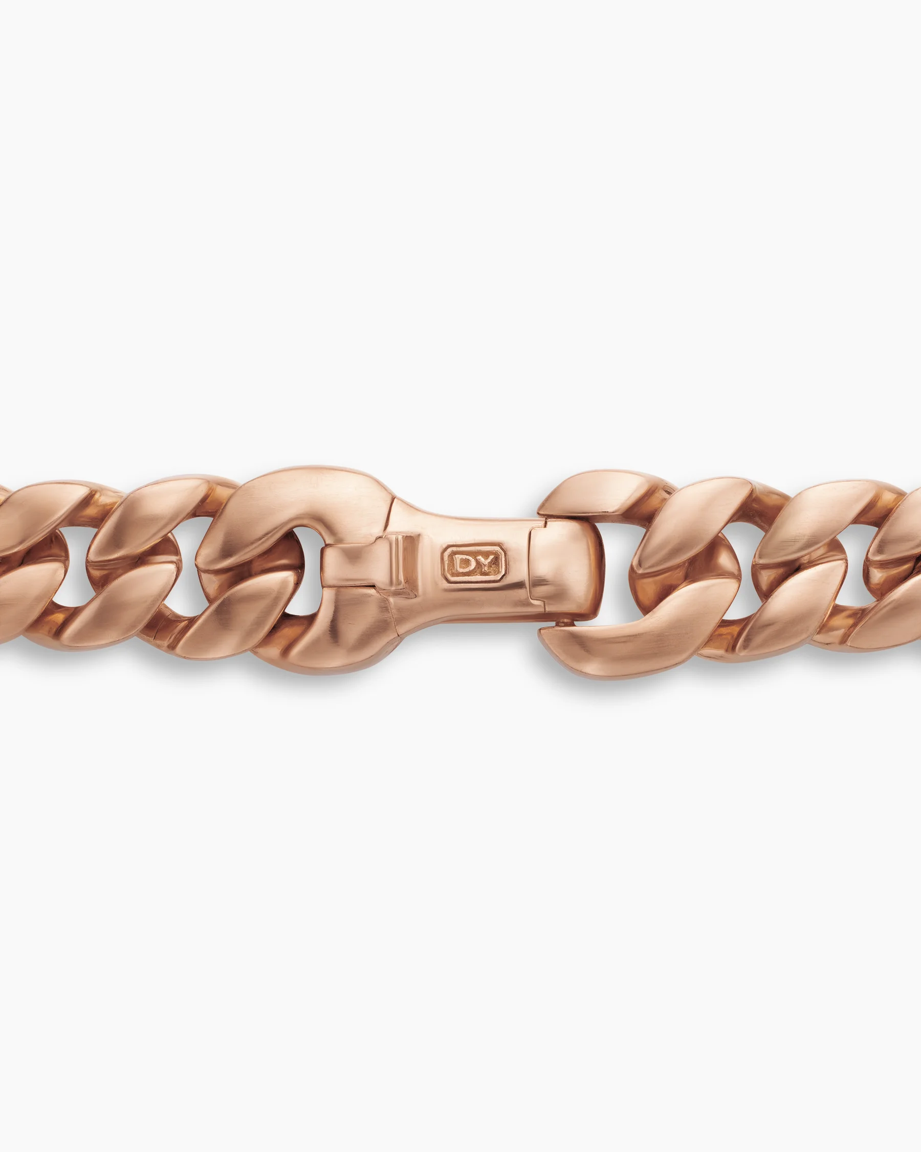 Curb Chain Necklace in 18K Rose Gold with Cognac Diamonds, 8mm 52 Curb Chain Necklace in 18K Rose Gold with Cognac Diamonds, 8mm