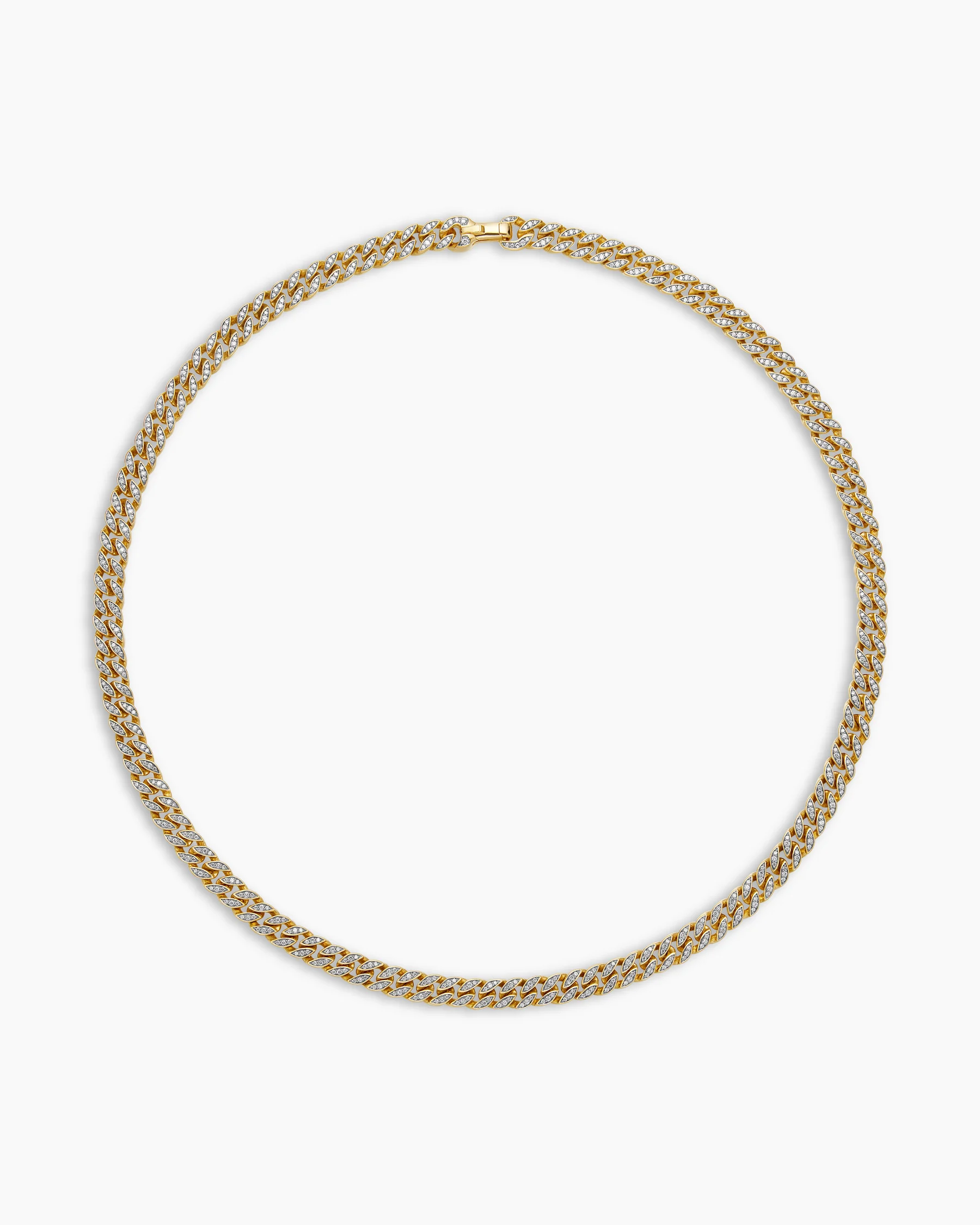 Curb Chain Necklace in Sterling Silver with Black Diamonds, 8mm 26 Curb Chain Necklace in Sterling Silver with Black Diamonds, 8mm
