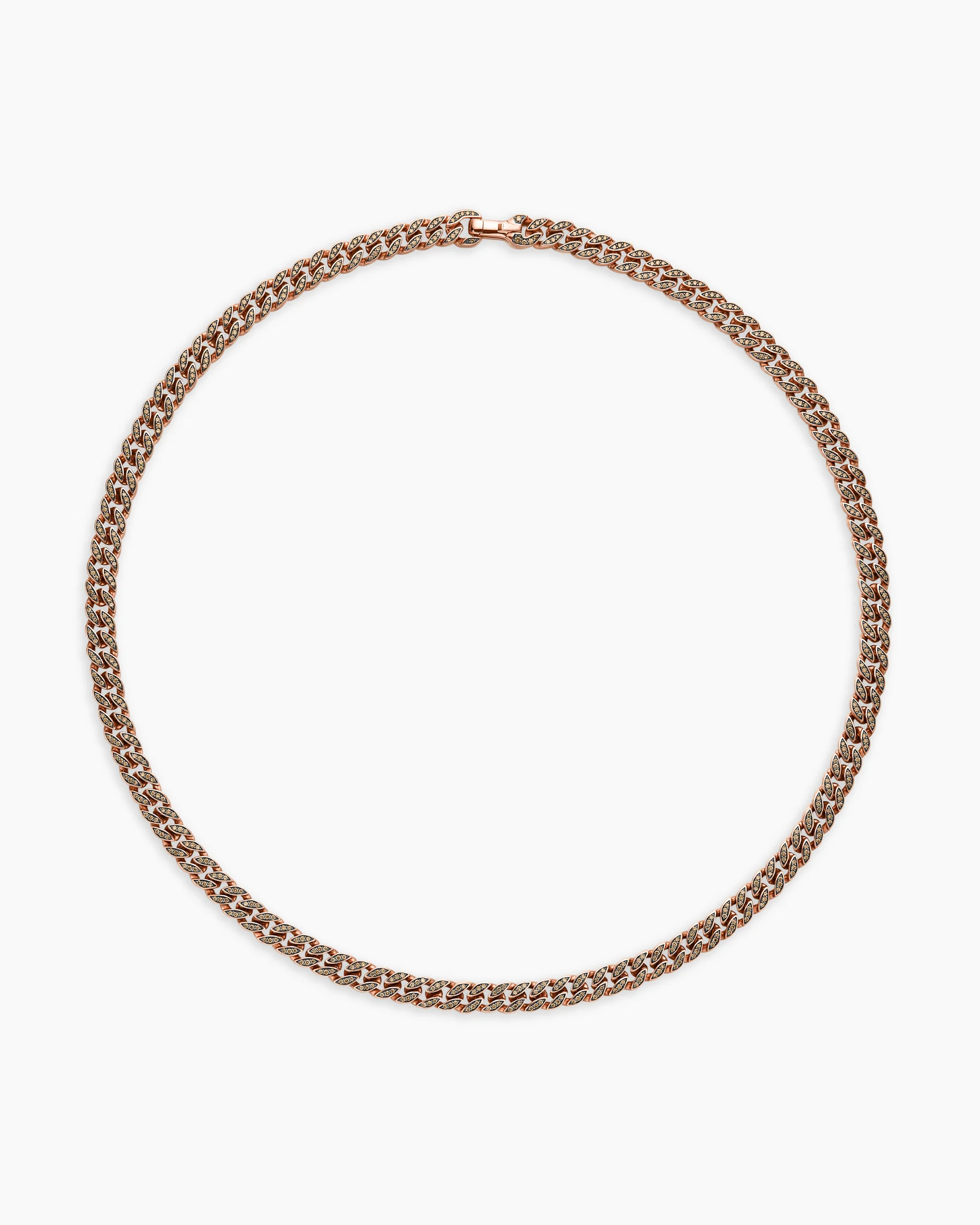 Curb Chain Necklace in Sterling Silver with Black Diamonds, 8mm 46 Curb Chain Necklace in Sterling Silver with Black Diamonds, 8mm