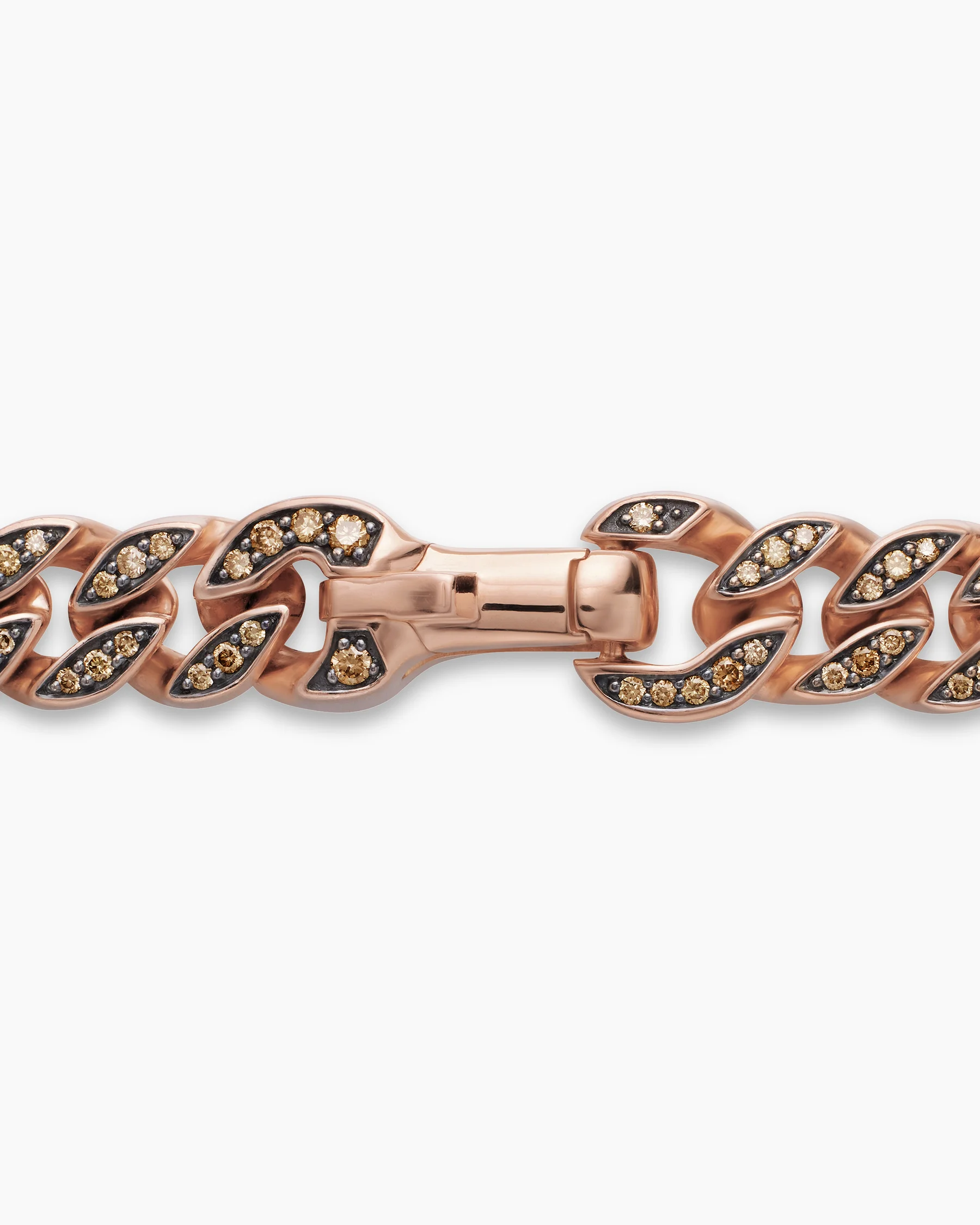 Curb Chain Necklace in Sterling Silver with Black Diamonds, 8mm 47 Curb Chain Necklace in Sterling Silver with Black Diamonds, 8mm