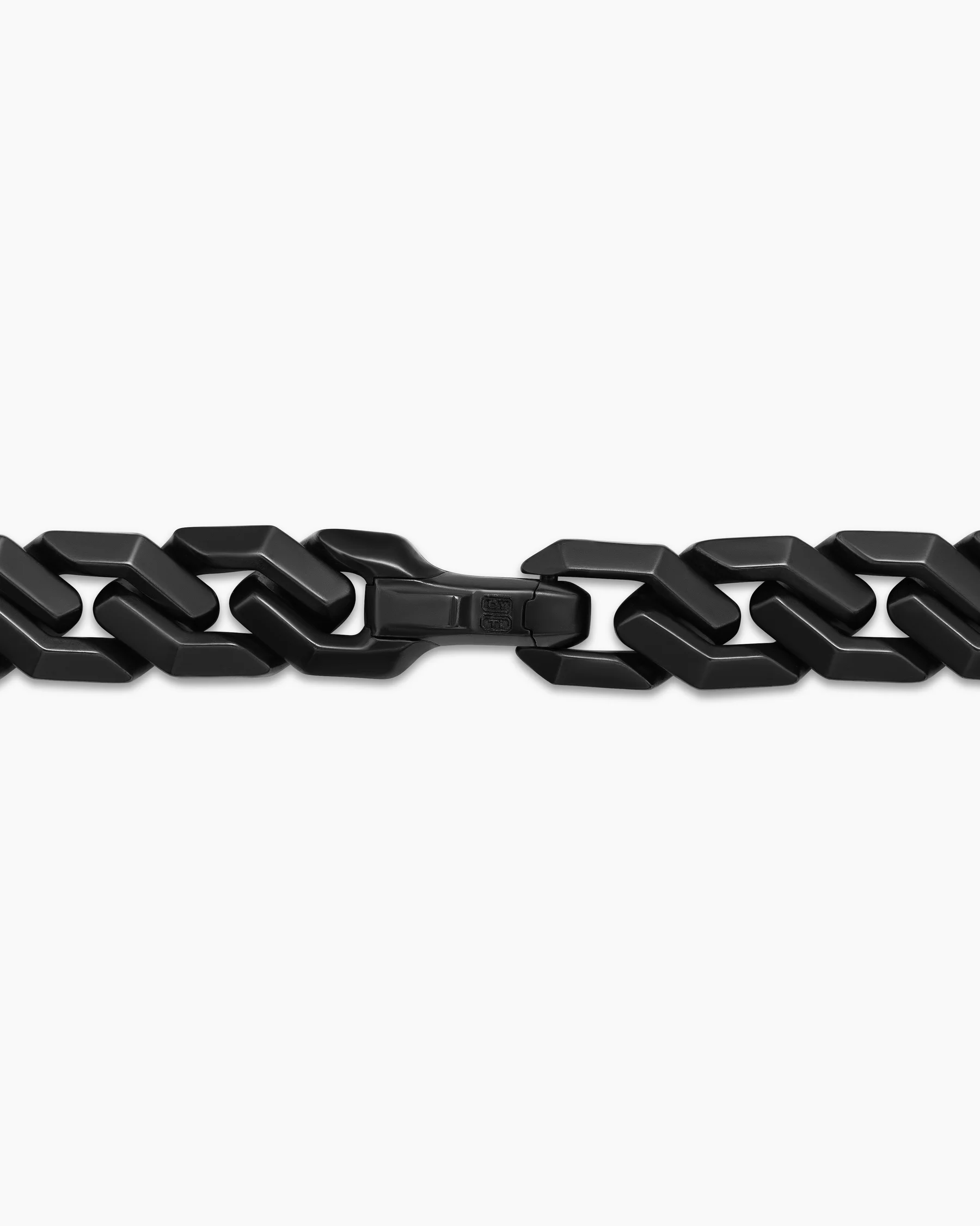 Curb Chain Angular Link Necklace in Black Titanium, 8.7mm 20 Curb Chain Angular Link Necklace in Black Titanium, 8.7mm