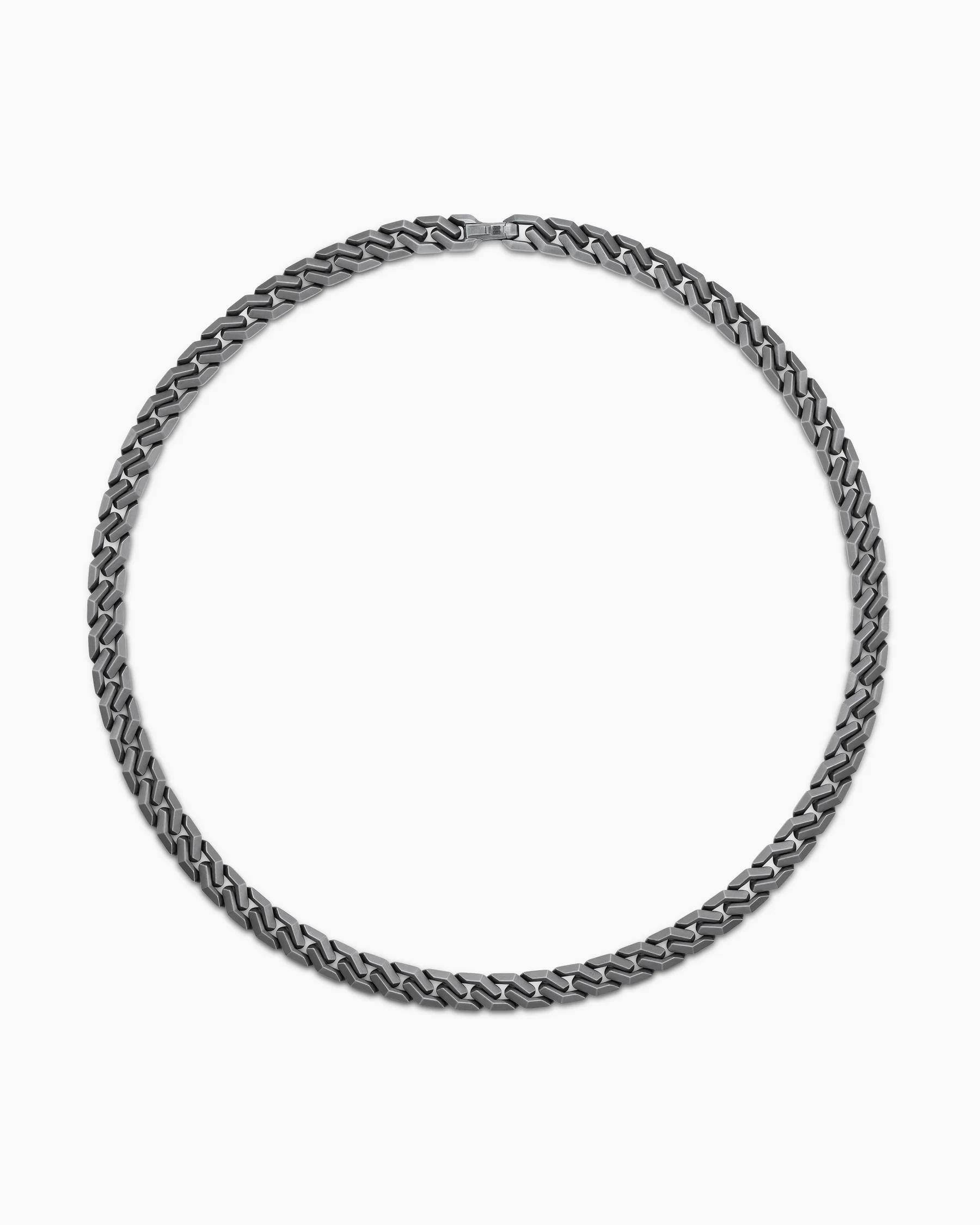 Curb Chain Angular Link Necklace in Sterling Silver, 8.7mm 14 Curb Chain Angular Link Necklace in Sterling Silver, 8.7mm