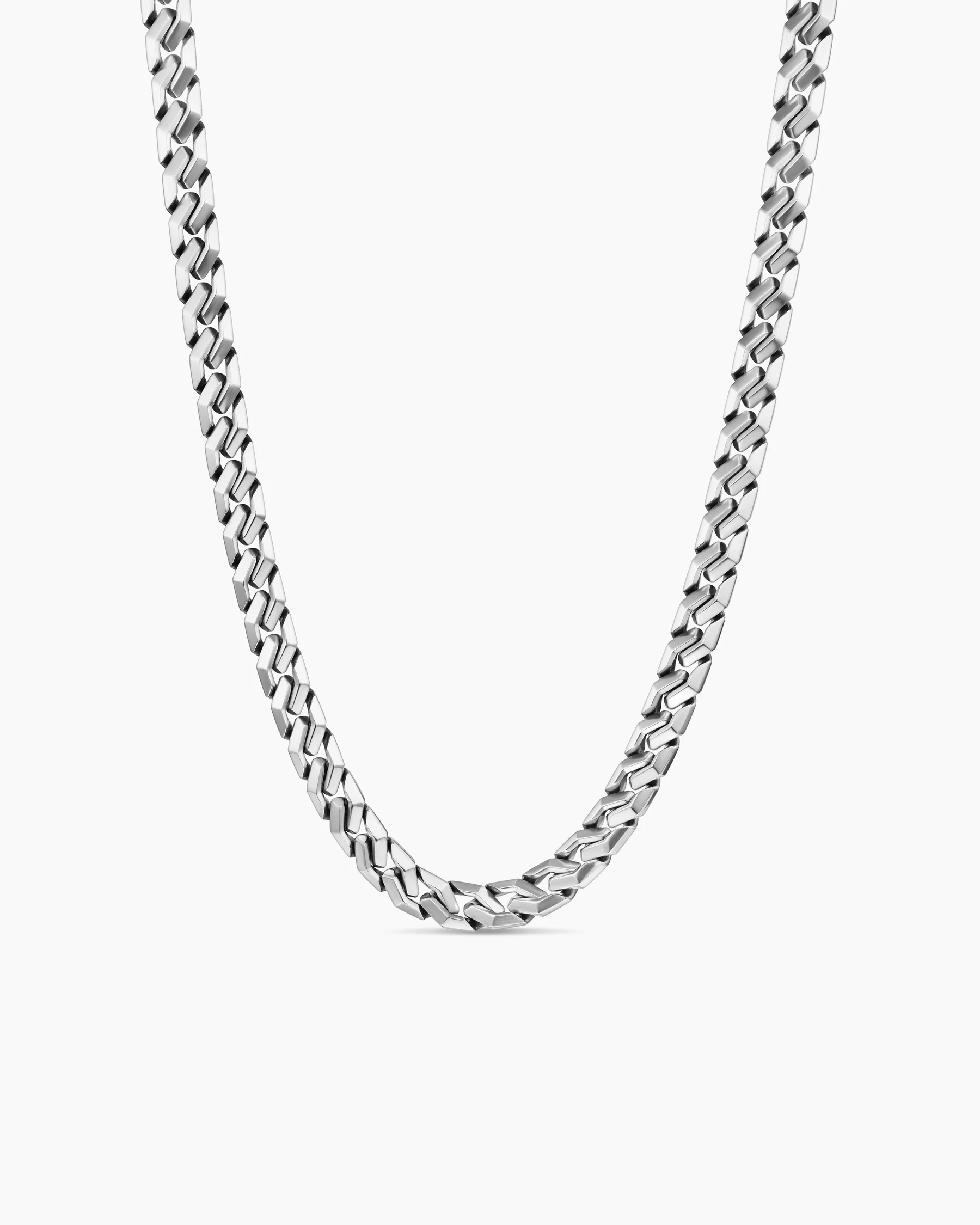 Curb Chain Angular Link Necklace in Anthracite Titanium, 8.7mm 1 Curb Chain Angular Link Necklace in Anthracite Titanium, 8.7mm
