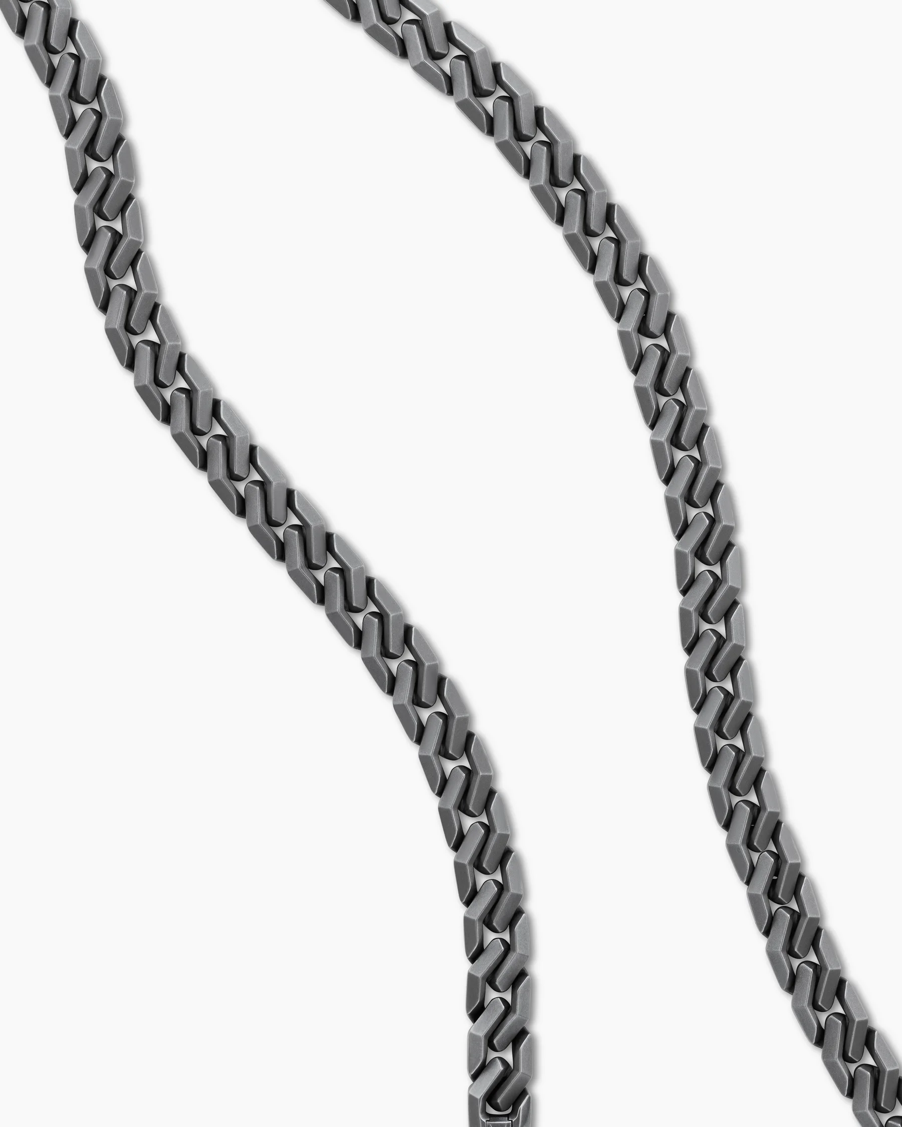 Curb Chain Angular Link Necklace in Anthracite Titanium, 8.7mm 13 Curb Chain Angular Link Necklace in Anthracite Titanium, 8.7mm