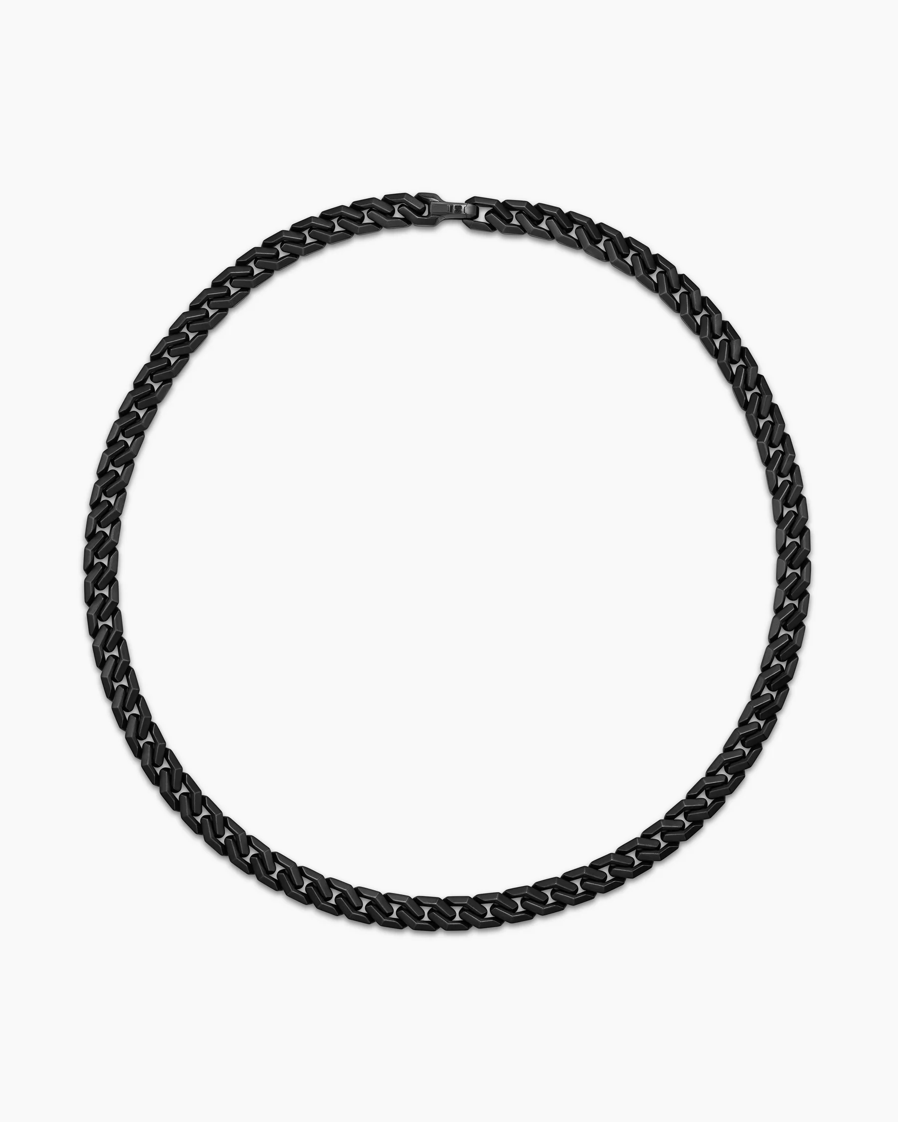 Curb Chain Angular Link Necklace in Anthracite Titanium, 8.7mm 19 Curb Chain Angular Link Necklace in Anthracite Titanium, 8.7mm