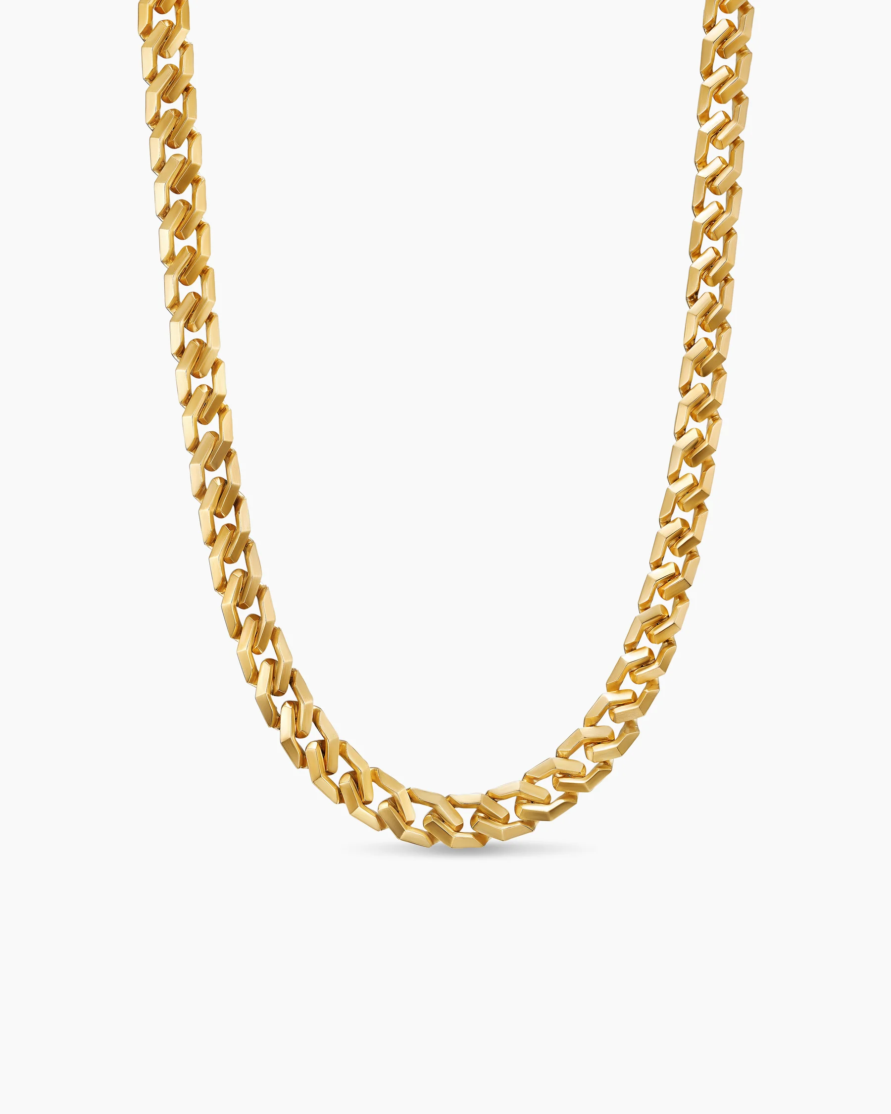 Curb Chain Angular Link Necklace in Anthracite Titanium, 8.7mm 6 Curb Chain Angular Link Necklace in Anthracite Titanium, 8.7mm