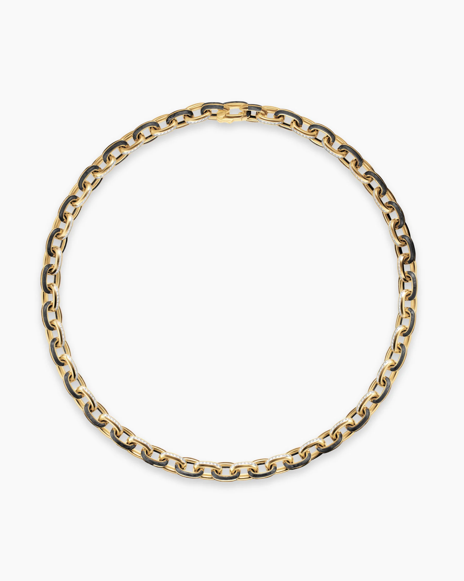 Streamline® Oval Link Necklace in 18K Yellow Gold with Forged Carbon, 10.8mm 4 Streamline® Oval Link Necklace in 18K Yellow Gold with Forged Carbon, 10.8mm
