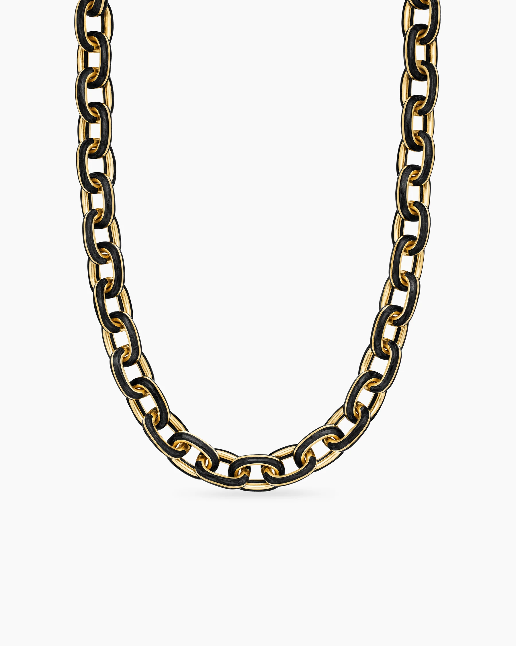 Streamline® Oval Link Necklace in 18K Yellow Gold with Forged Carbon, 10.8mm 6 Streamline® Oval Link Necklace in 18K Yellow Gold with Forged Carbon, 10.8mm