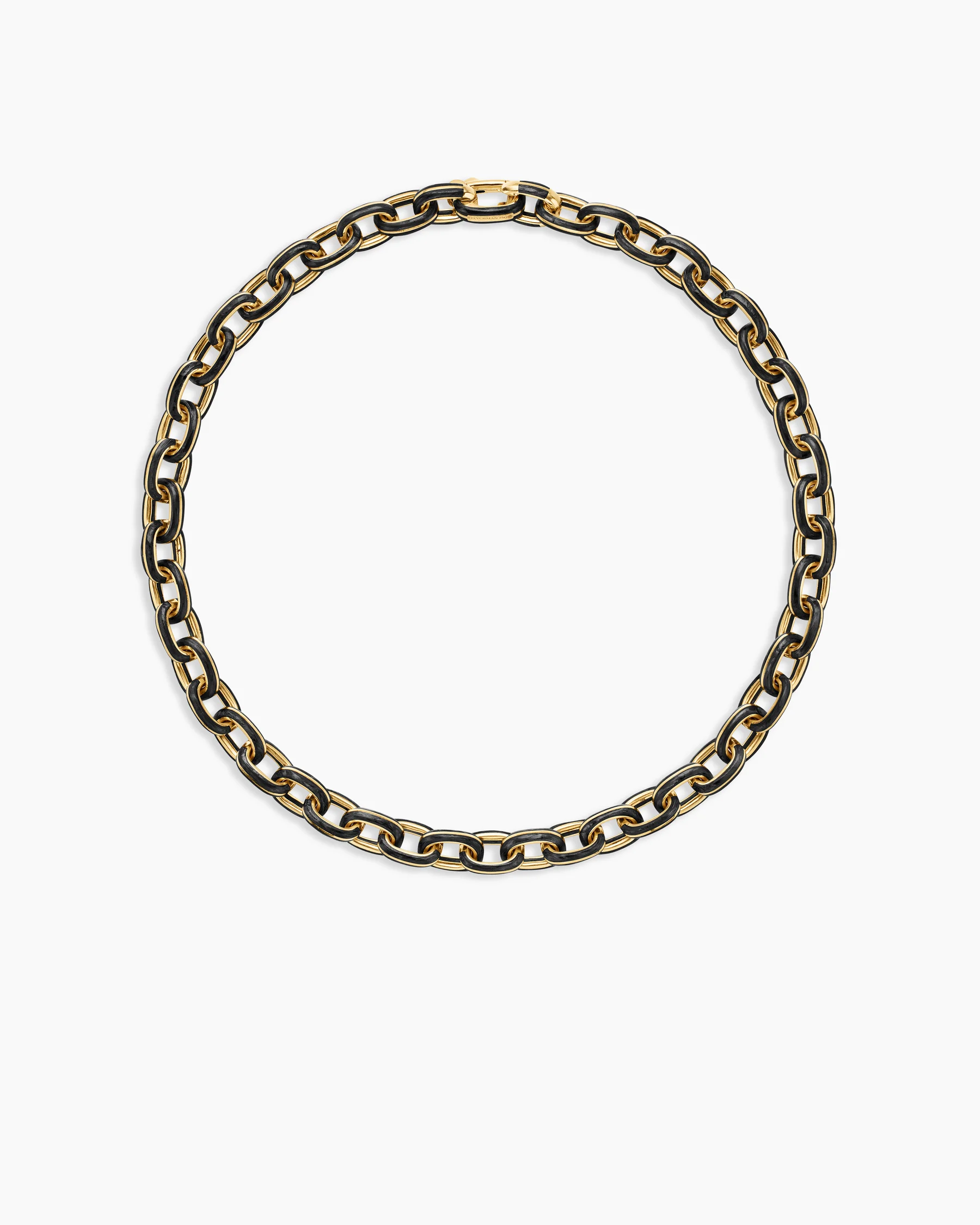 Streamline® Oval Link Necklace in 18K Yellow Gold with Forged Carbon, 10.8mm 8 Streamline® Oval Link Necklace in 18K Yellow Gold with Forged Carbon, 10.8mm