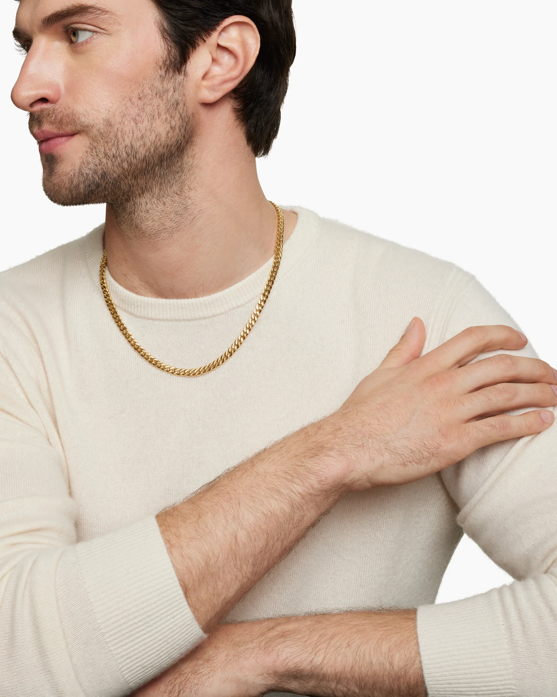 Curb Chain Necklace in 18K Rose Gold, 6mm 44 Curb Chain Necklace in 18K Rose Gold, 6mm