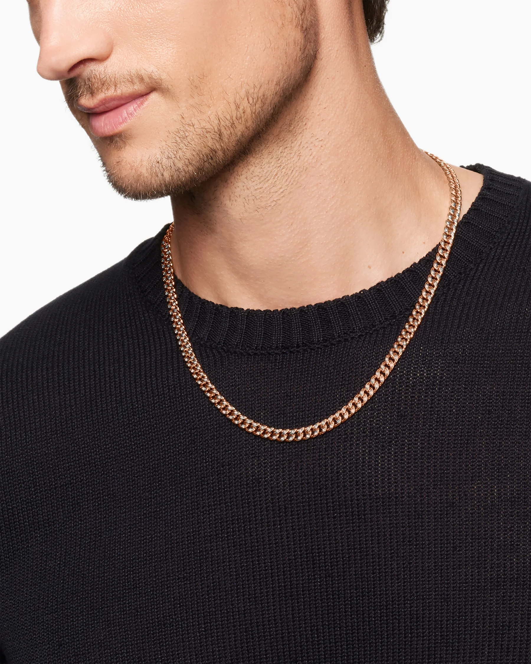 Curb Chain Necklace in 18K Rose Gold, 6mm 47 Curb Chain Necklace in 18K Rose Gold, 6mm