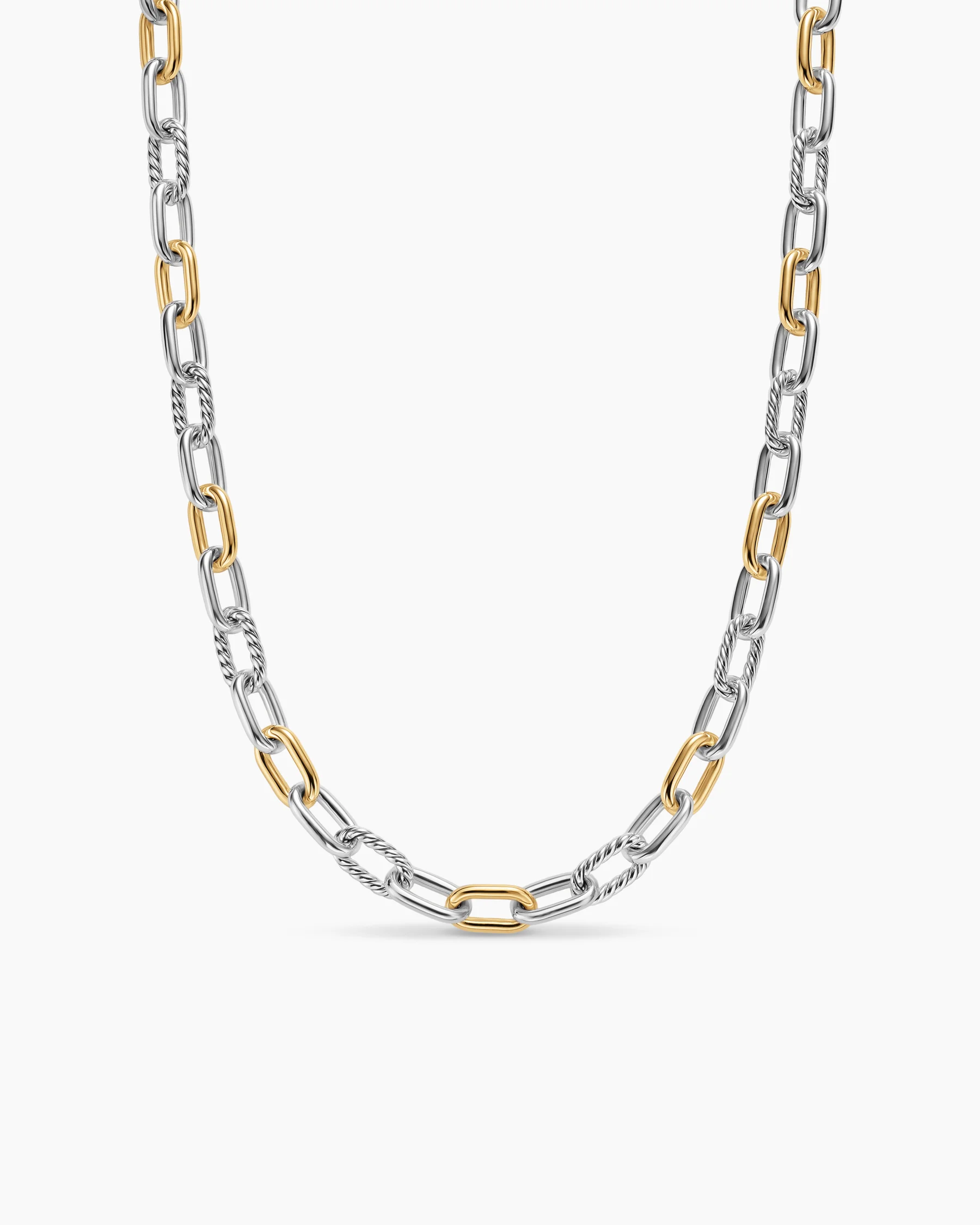 DY Madison® Chain Necklace in Sterling Silver with 18K Yellow Gold, 8.5mm 1 DY Madison® Chain Necklace in Sterling Silver with 18K Yellow Gold, 8.5mm