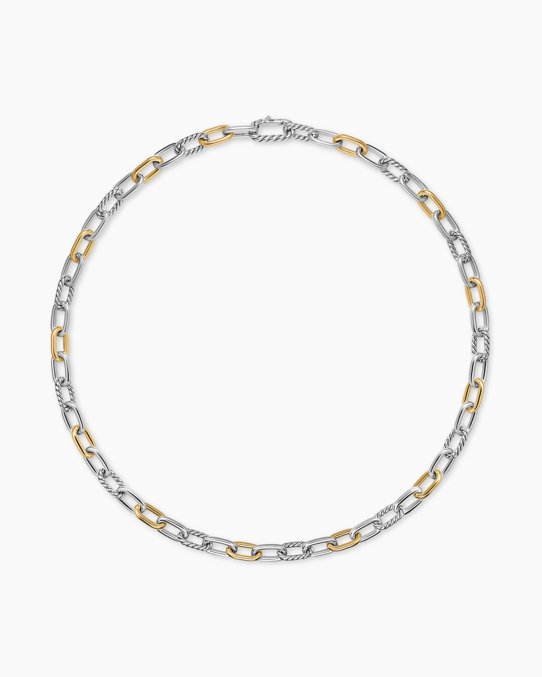 DY Madison® Chain Necklace in Sterling Silver with 18K Yellow Gold, 8.5mm 3 DY Madison® Chain Necklace in Sterling Silver with 18K Yellow Gold, 8.5mm