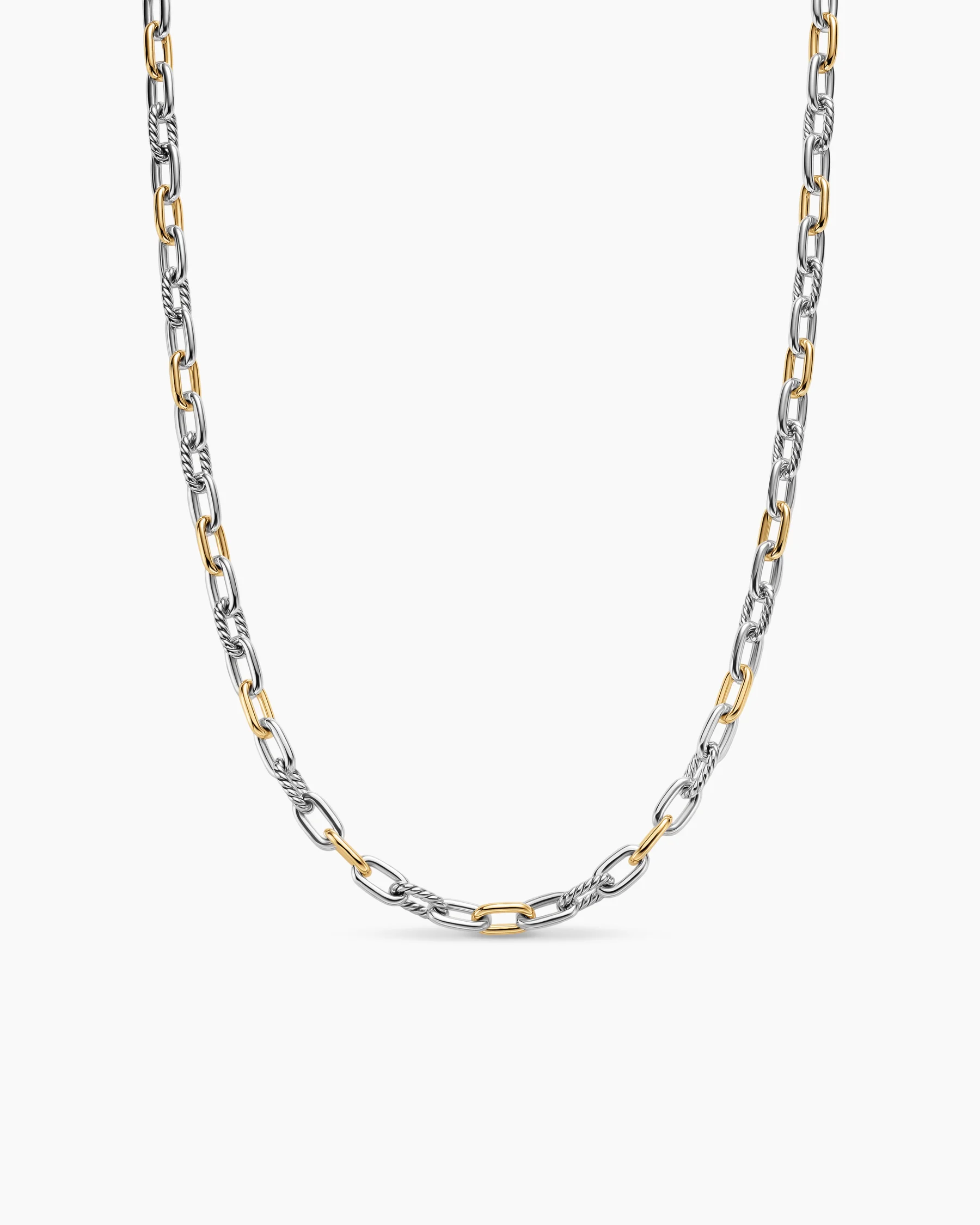 DY Madison® Chain Necklace in Sterling Silver with 18K Yellow Gold, 6mm 8 DY Madison® Chain Necklace in Sterling Silver with 18K Yellow Gold, 6mm