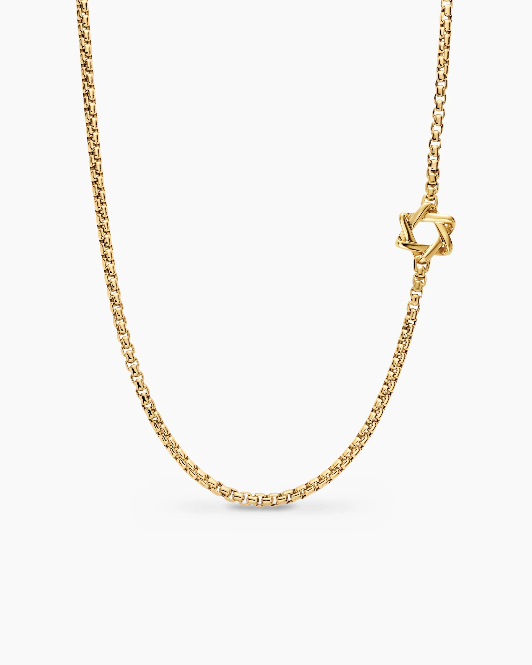 Star of David Station Necklace in Sterling Silver with 14K Yellow Gold, 3.6mm 25 Star of David Station Necklace in Sterling Silver with 14K Yellow Gold, 3.6mm
