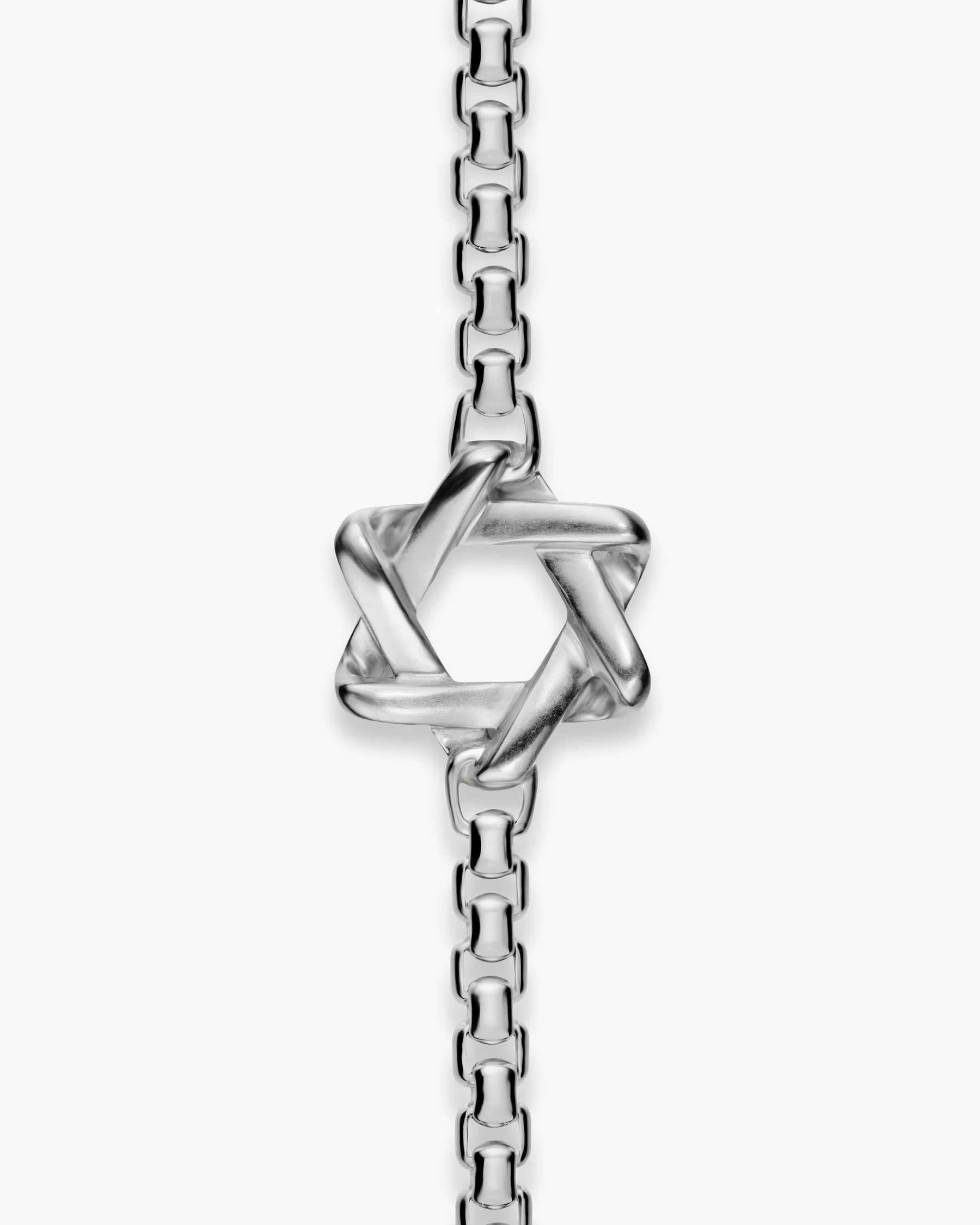 Star of David Station Necklace in Sterling Silver, 3.6mm 12 Star of David Station Necklace in Sterling Silver, 3.6mm