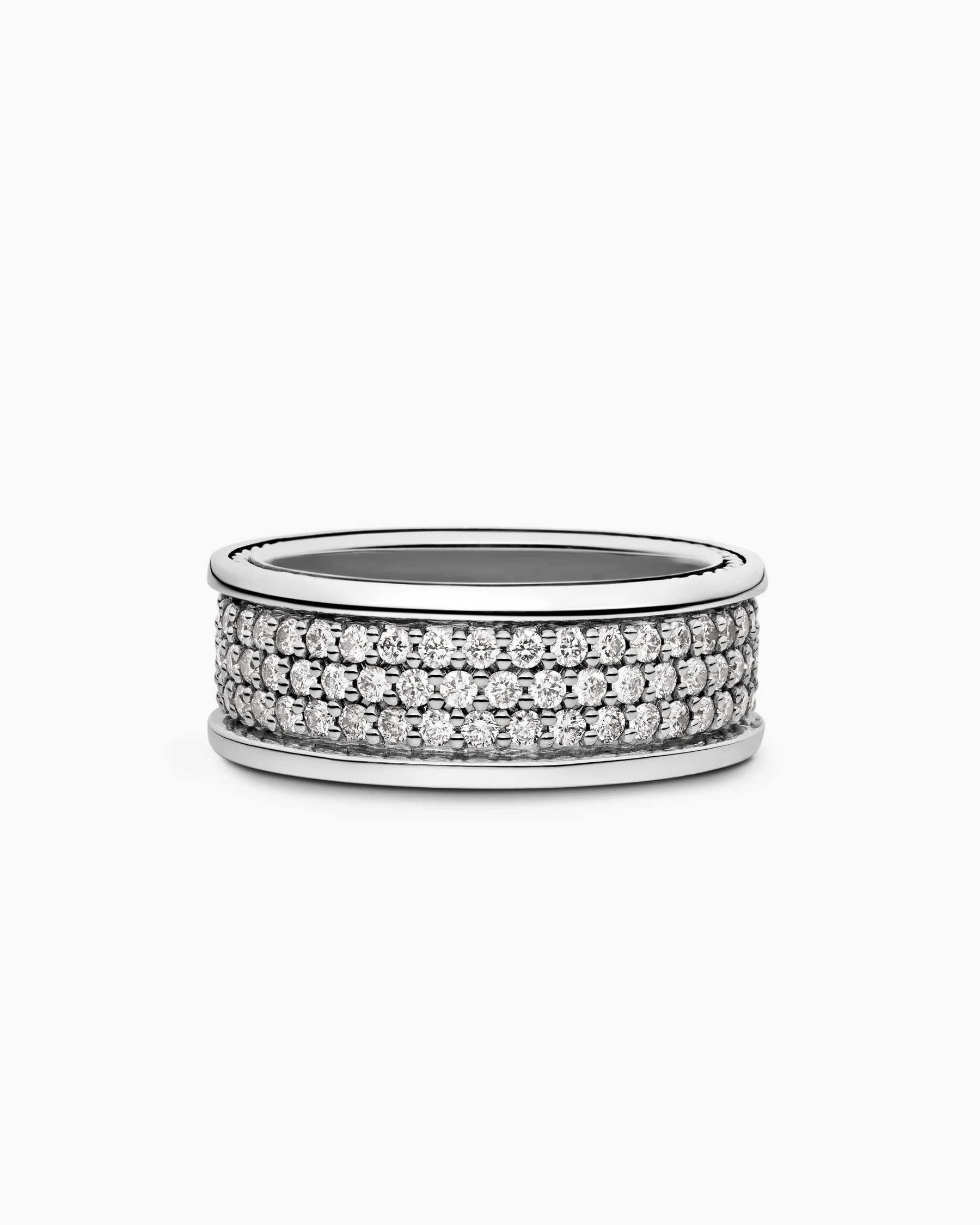 Streamline® Pavé Three Row Band Ring in 18K Rose Gold with Cognac Diamonds, 8.5mm 15 Streamline® Pavé Three Row Band Ring in 18K Rose Gold with Cognac Diamonds, 8.5mm