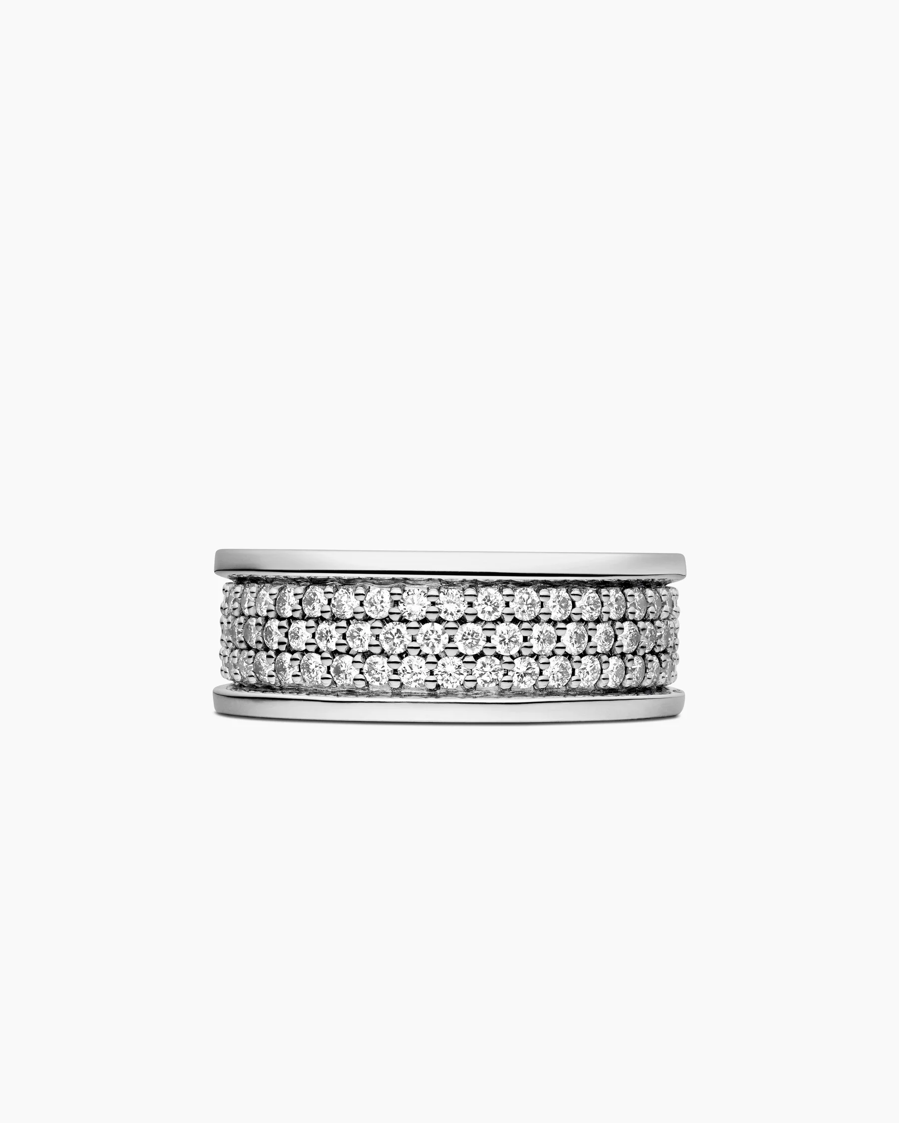 Streamline® Pavé Three Row Band Ring in 18K Rose Gold with Cognac Diamonds, 8.5mm 18 Streamline® Pavé Three Row Band Ring in 18K Rose Gold with Cognac Diamonds, 8.5mm