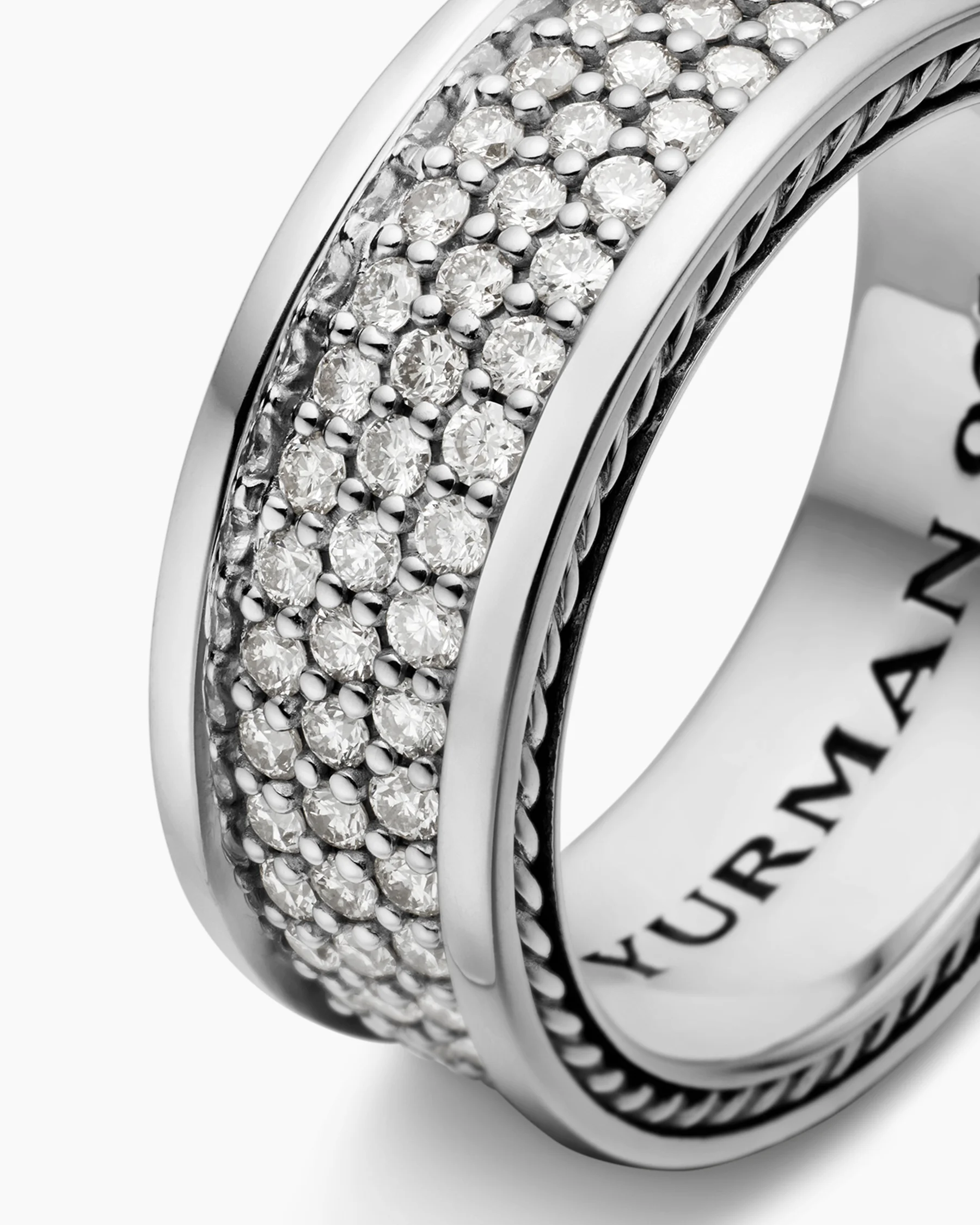 Streamline® Pavé Three Row Band Ring in 18K Rose Gold with Cognac Diamonds, 8.5mm 20 Streamline® Pavé Three Row Band Ring in 18K Rose Gold with Cognac Diamonds, 8.5mm