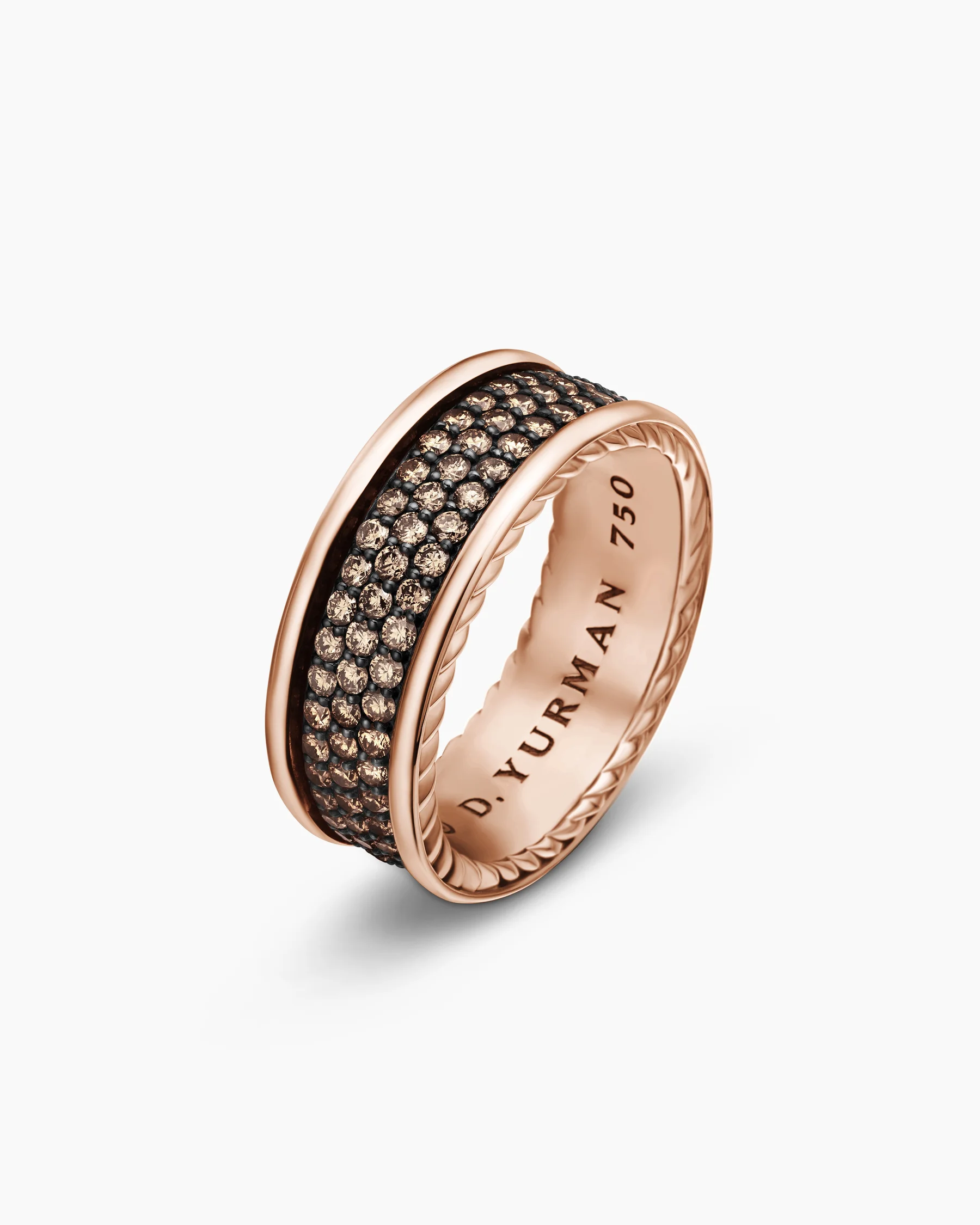 Streamline® Pavé Three Row Band Ring in 18K Rose Gold with Cognac Diamonds, 8.5mm 24 Streamline® Pavé Three Row Band Ring in 18K Rose Gold with Cognac Diamonds, 8.5mm