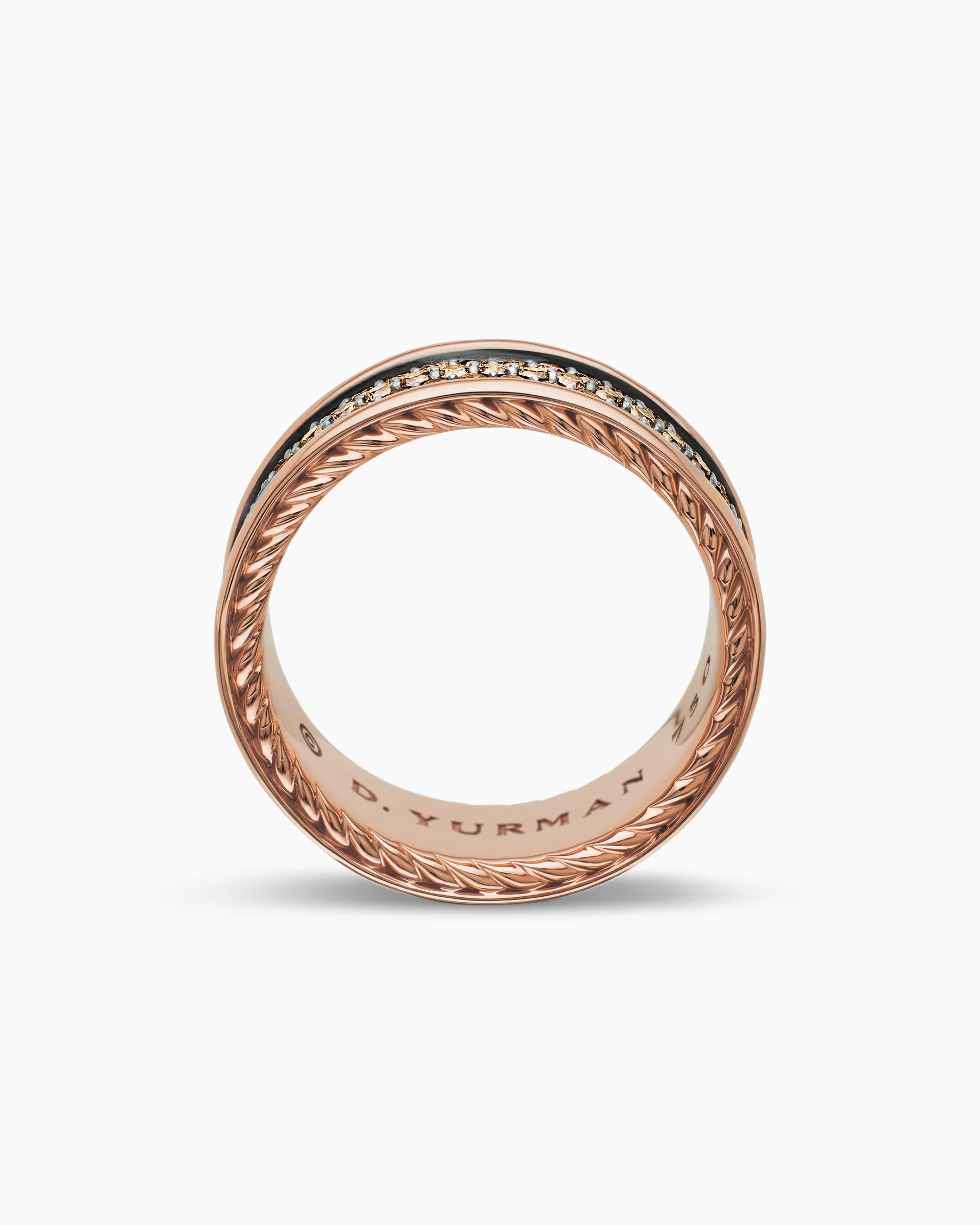 Streamline® Pavé Three Row Band Ring in 18K Rose Gold with Cognac Diamonds, 8.5mm 26 Streamline® Pavé Three Row Band Ring in 18K Rose Gold with Cognac Diamonds, 8.5mm