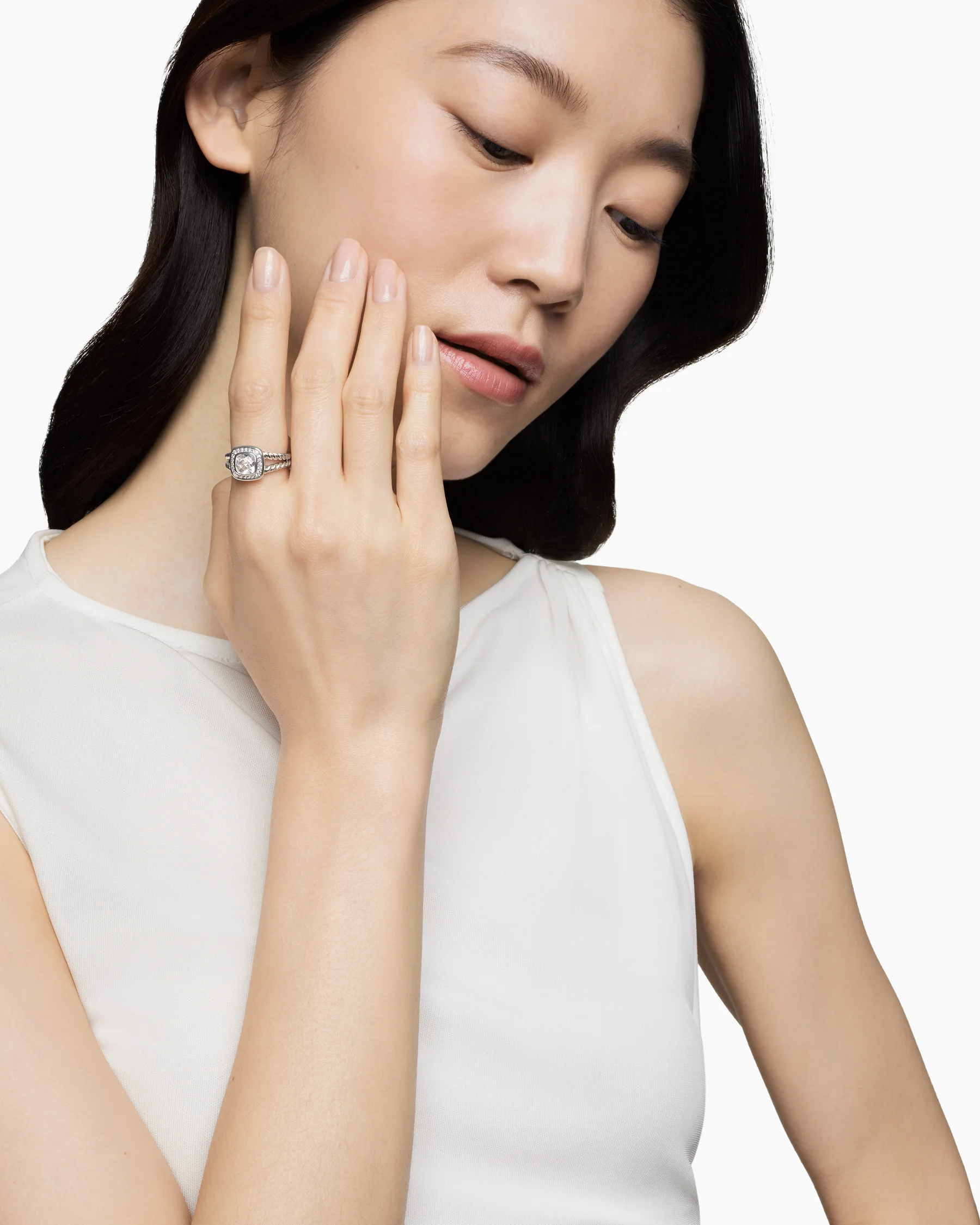 Petite Albion® Ring in Sterling Silver with Amethyst and Diamonds, 7mm 34 Petite Albion® Ring in Sterling Silver with Amethyst and Diamonds, 7mm