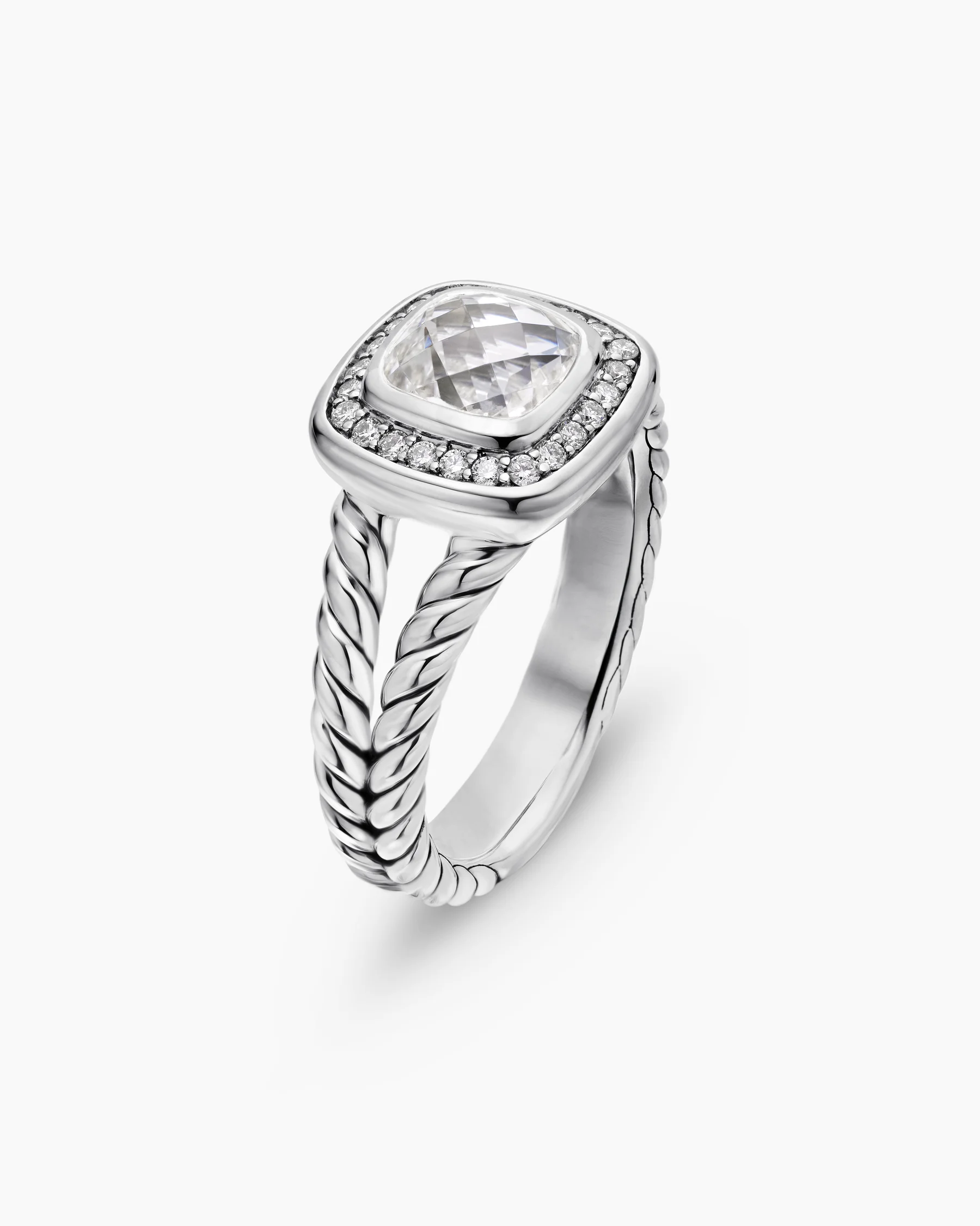 Petite Albion® Ring in Sterling Silver with Amethyst and Diamonds, 7mm 35 Petite Albion® Ring in Sterling Silver with Amethyst and Diamonds, 7mm