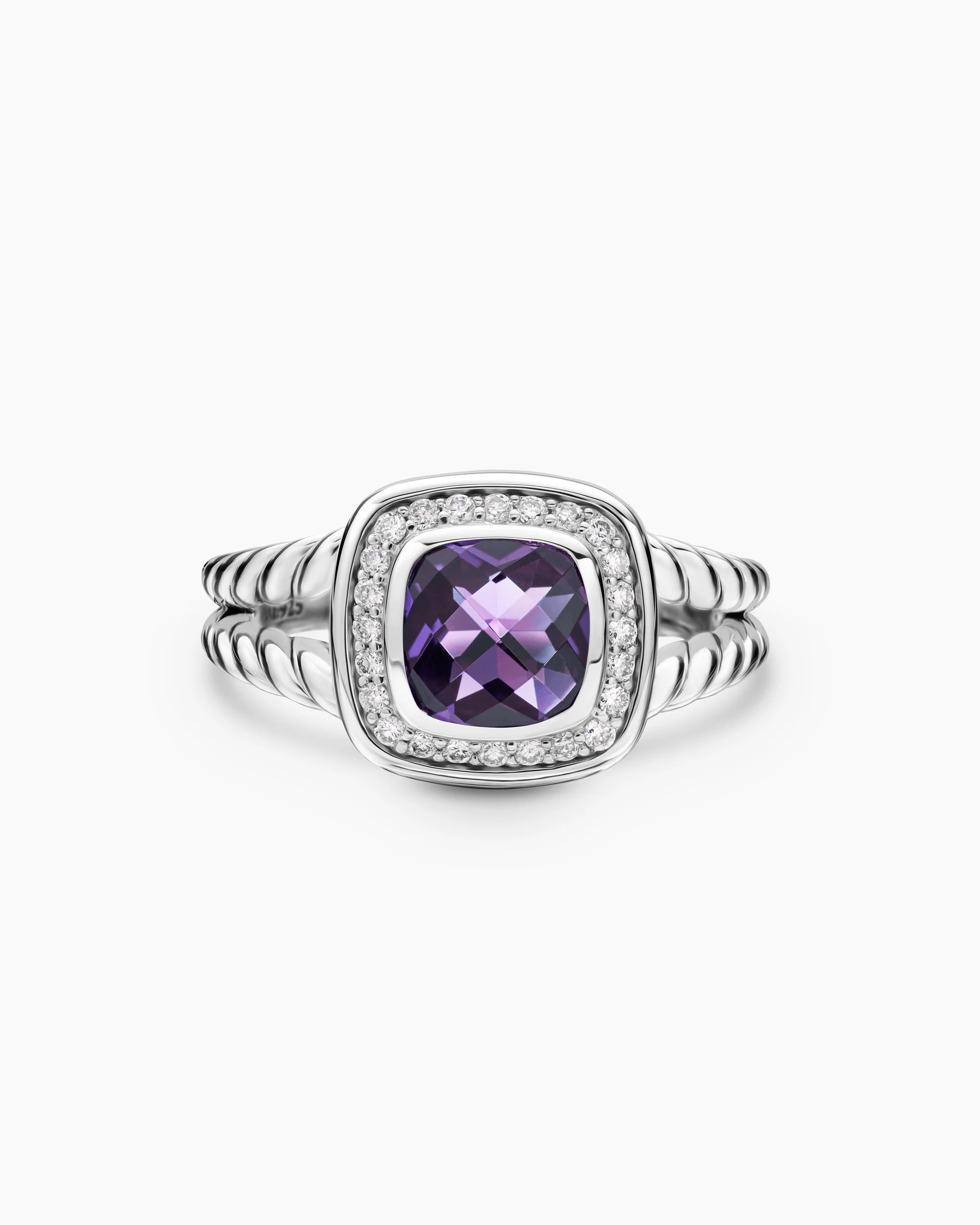 Petite Albion® Ring in Sterling Silver with Amethyst and Diamonds, 7mm 4 Petite Albion® Ring in Sterling Silver with Amethyst and Diamonds, 7mm